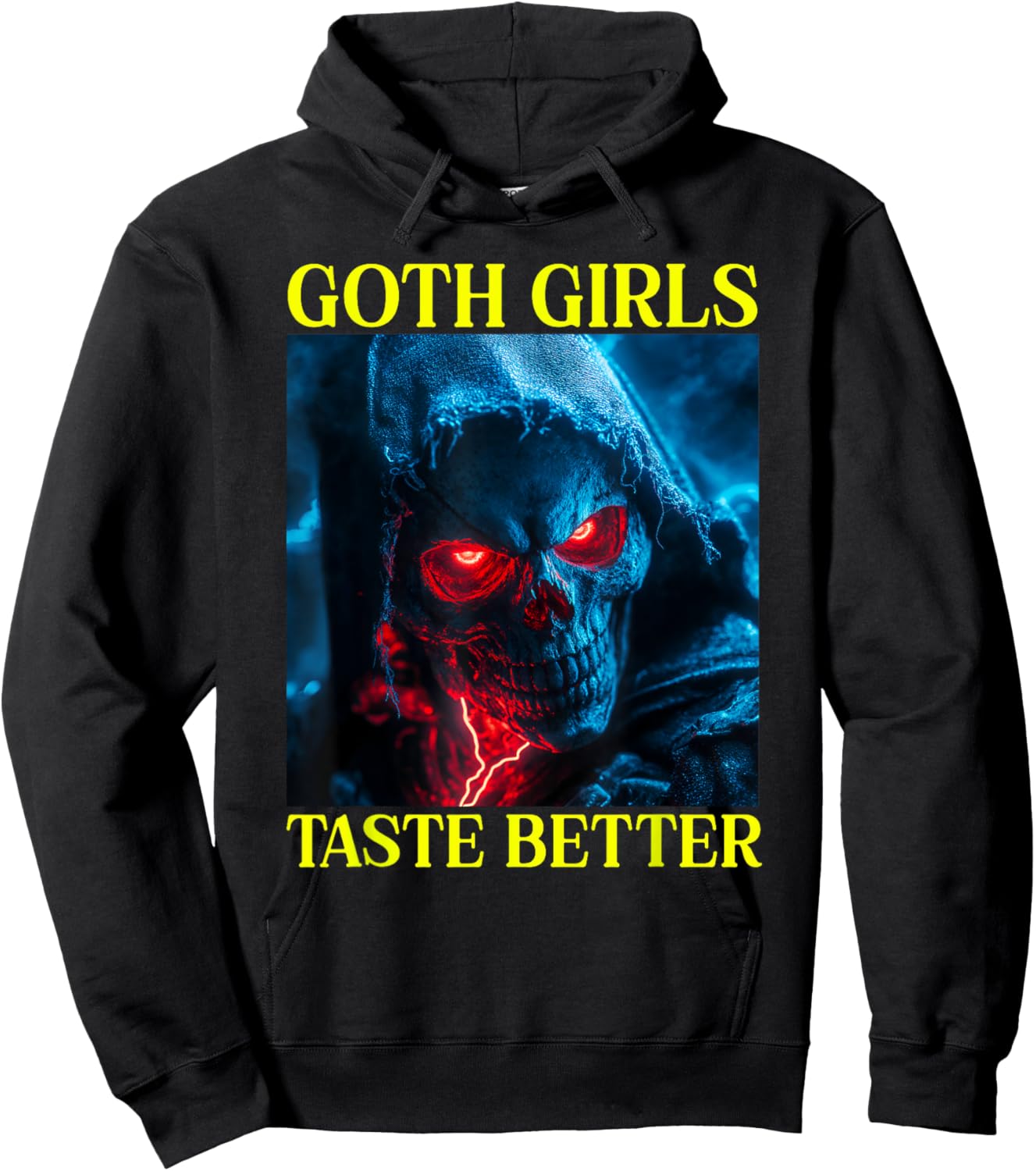 Goth Girls Taste Better Funny Hard Skeleton Hoodie - Hoodie | Black