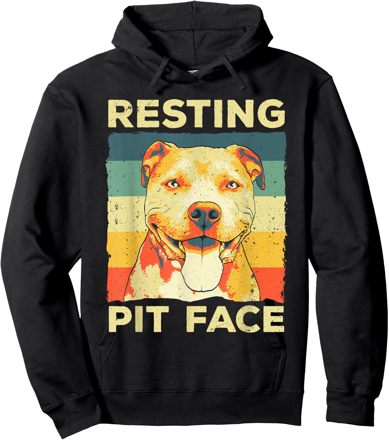 Funny Pitbull Resting Pit Face Art Men Women Pitbull Owner Hoodie - Hoodie | Black