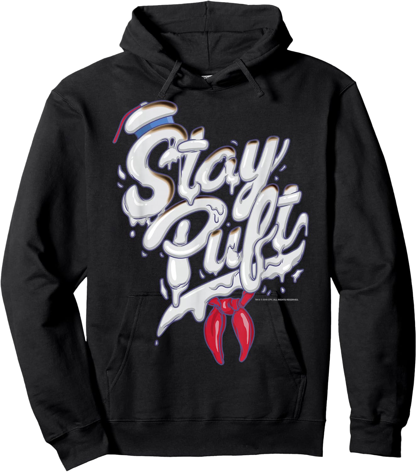 Ghostbusters Stay Puft Marshmallow Man Style Font Hoodie - Hoodie | Black