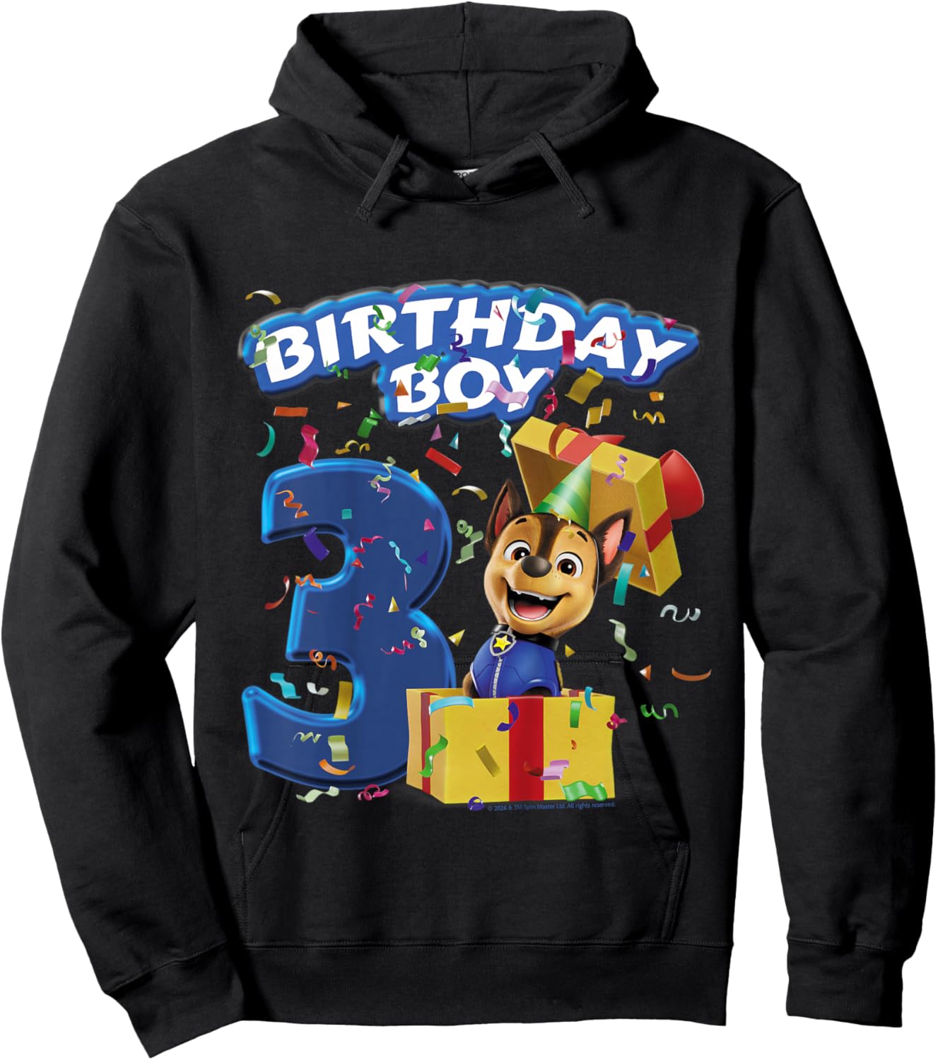 Offizielles Paw Patrol Chase Birthday Boy Age 3 Hoodie - Hoodie | Black