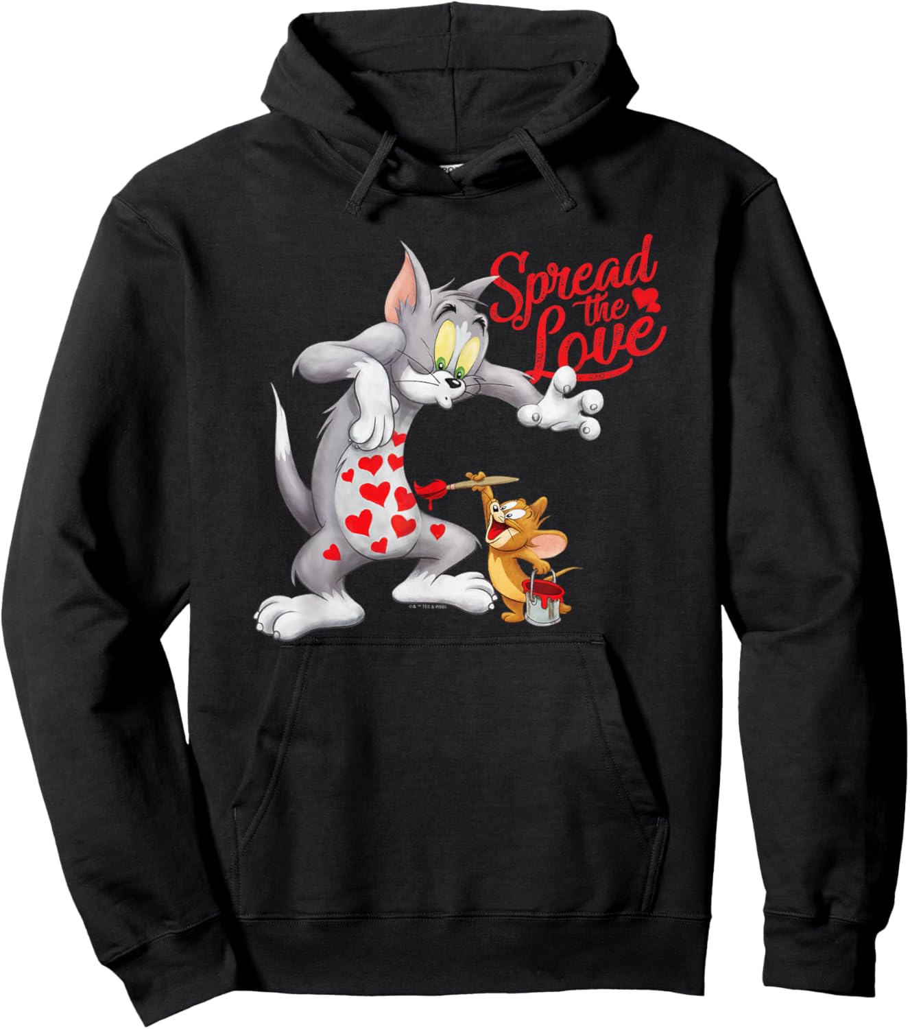 Tom and Jerry Valentine's Day Spread The Love Hoodie - Hoodie | Black