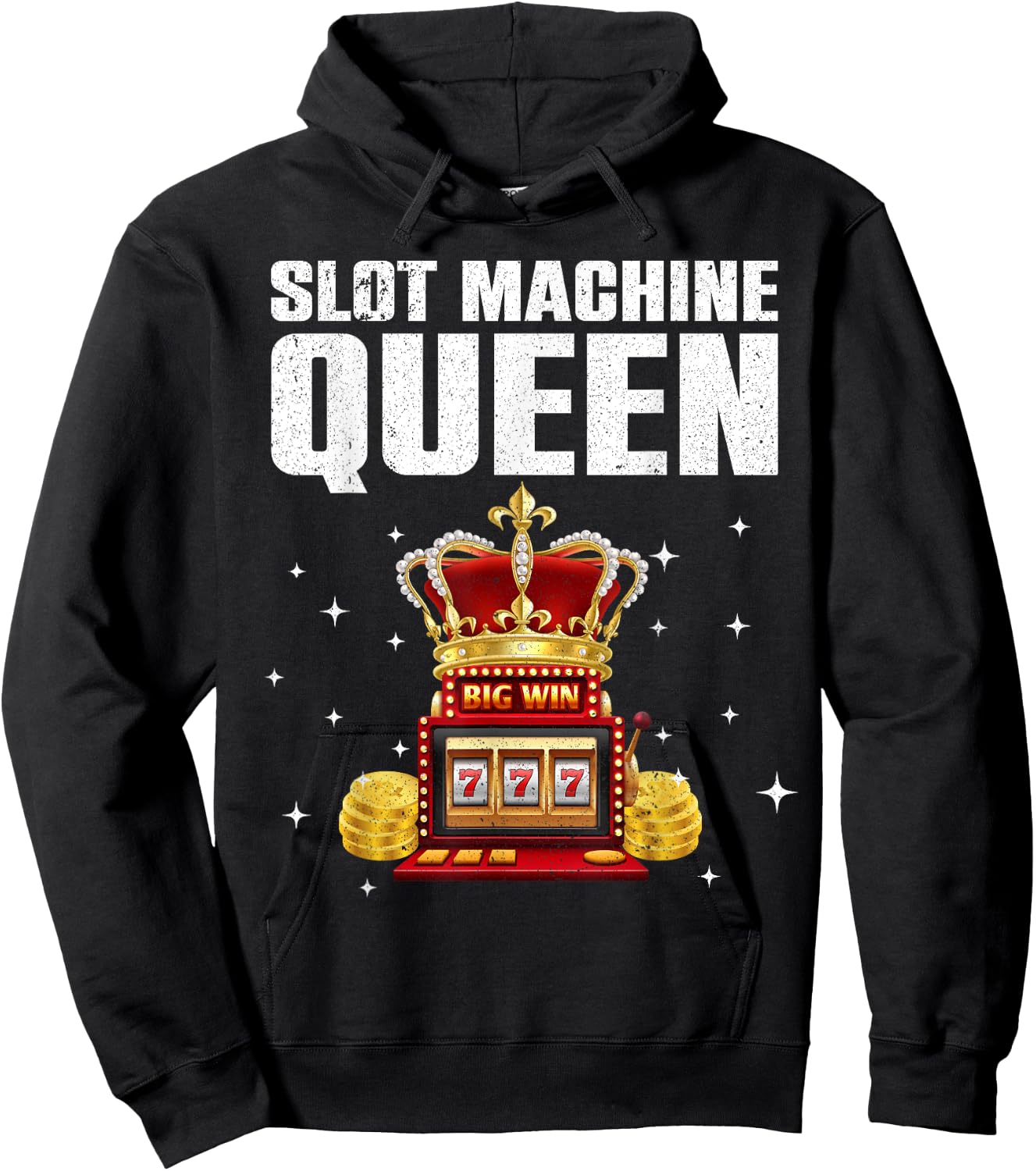 Cool Slot Machine Queen Art Girls Casino Gambler Hoodie - Hoodie | Black
