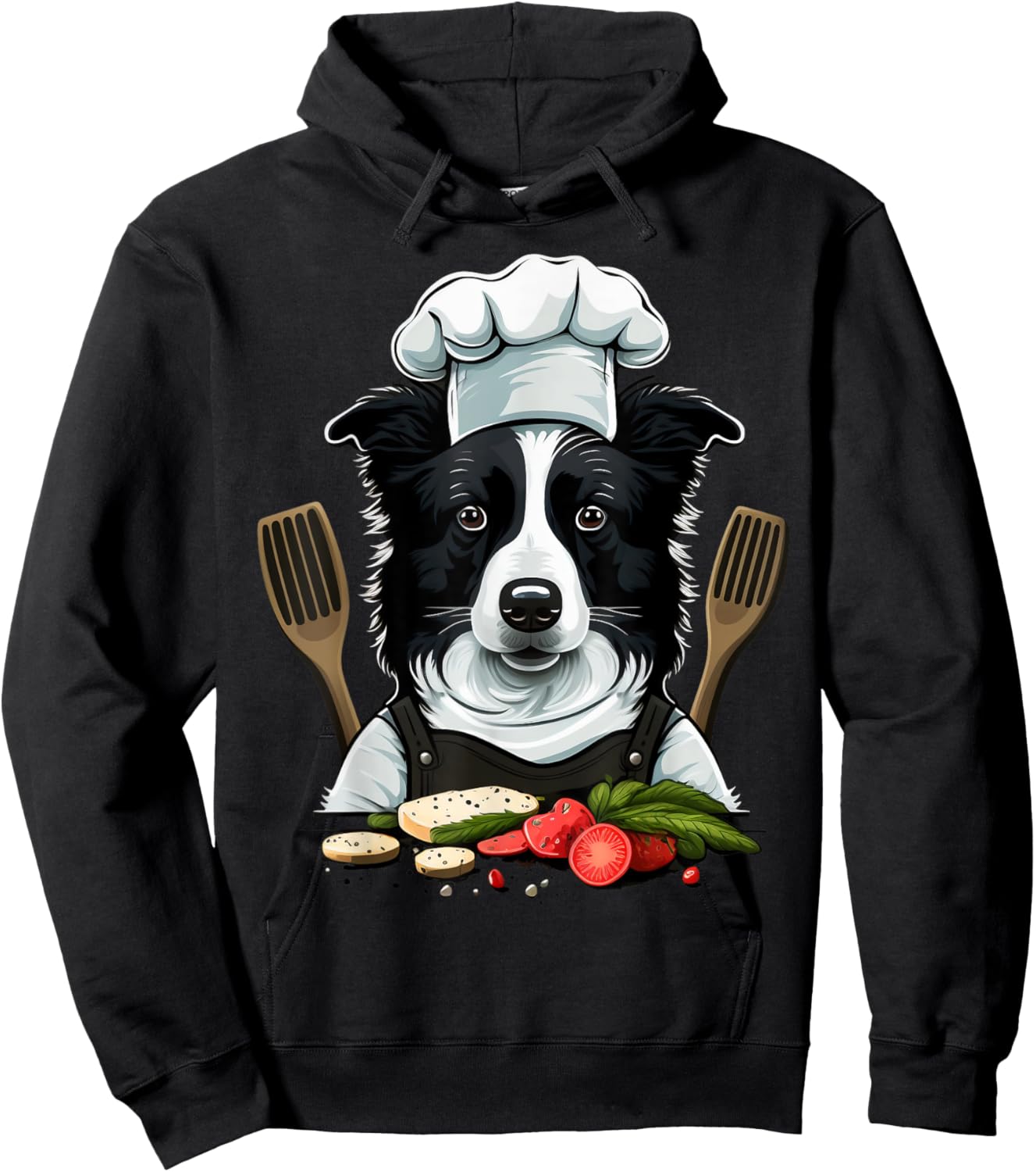 Cooking Border Collie Restaurant cook on Border Collie chef Hoodie - Hoodie | Black