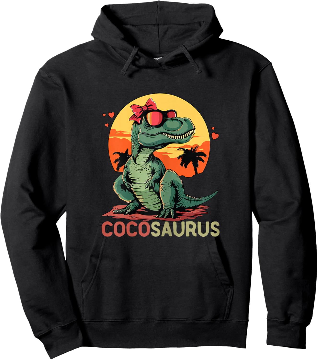 CocoSaurus Dino Dinosaur Coco-Saurus T-Rex Funny Trex Hoodie - Hoodie | Black