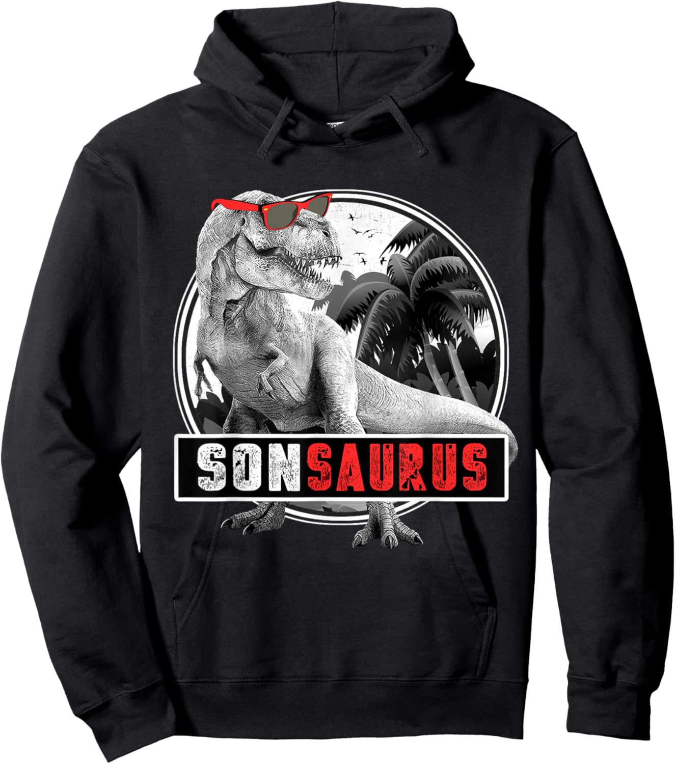 Sonsaurus T-Rex Dinosaur Son Dinosaur Son Hoodie - Hoodie | Black