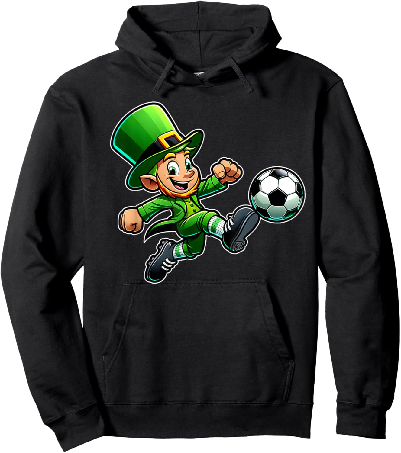 Boys St Patrick's Day Irish Leprechaun Soccer Team Player Hoodie - Hoodie | Black