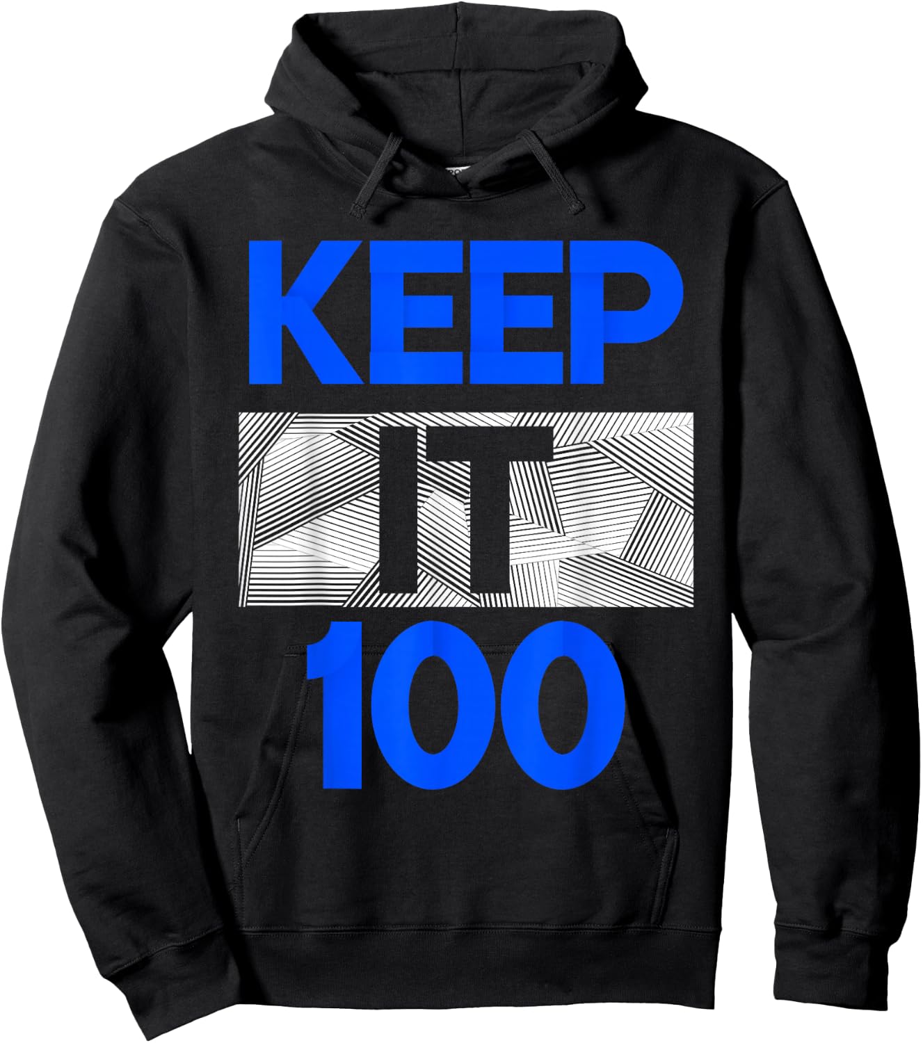 Blue Keep It 100 Royal Blue Graphic Hoodie - Hoodie | Black