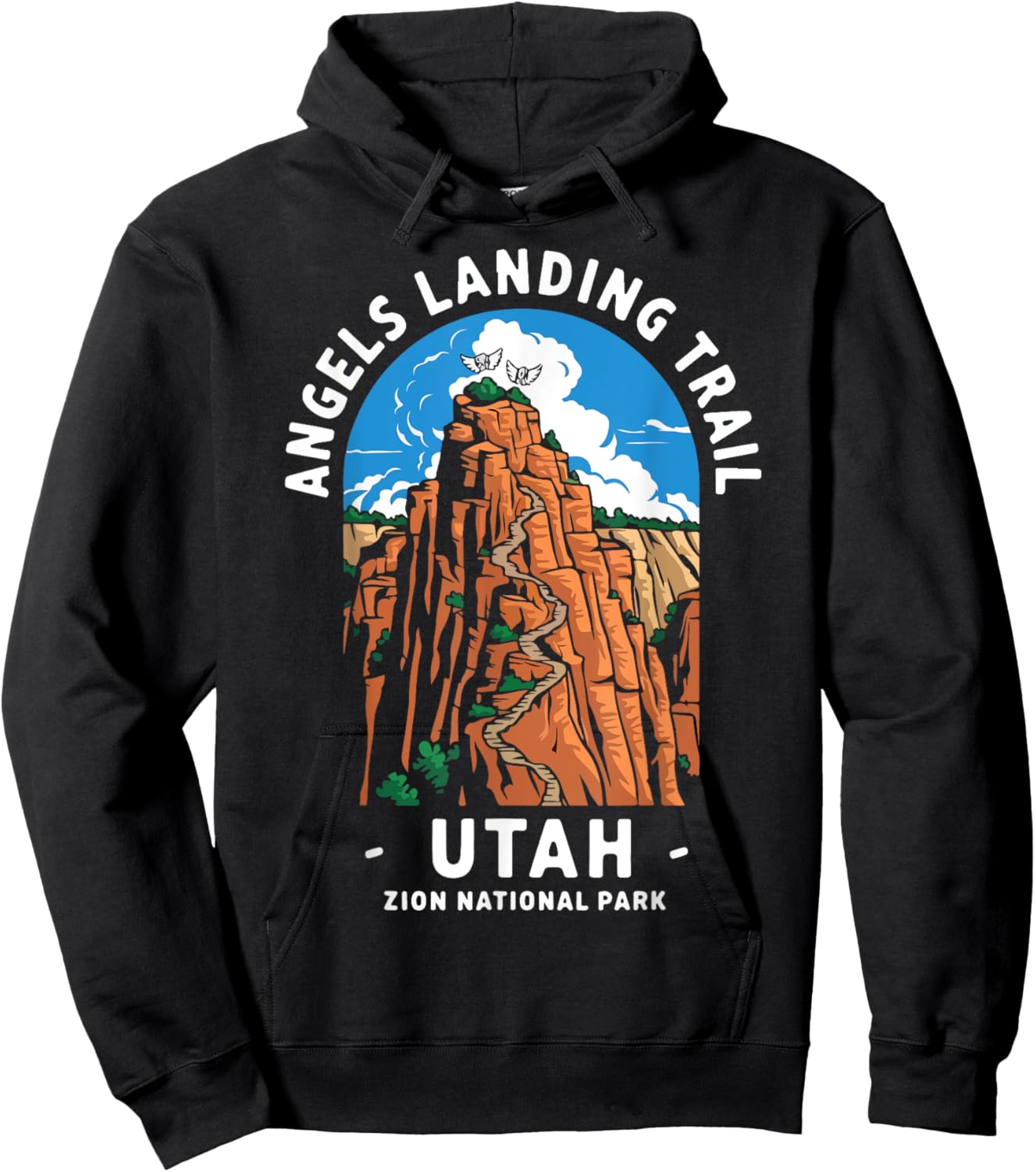 Angels Landing Utah Zion National Park Hoodie - Hoodie | Black