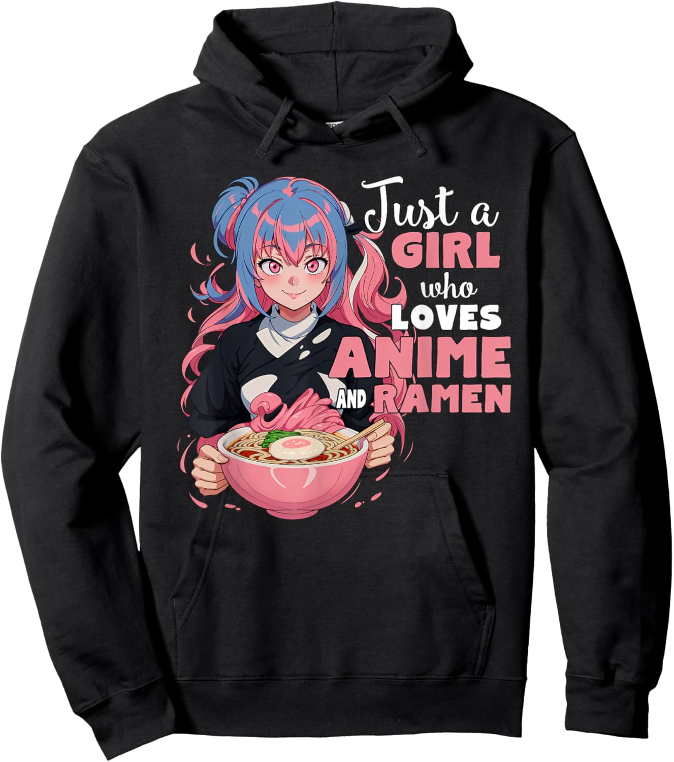 Just a Girl Who Loves Anime and Ramen Teen Girl Hoodie - Hoodie | Black
