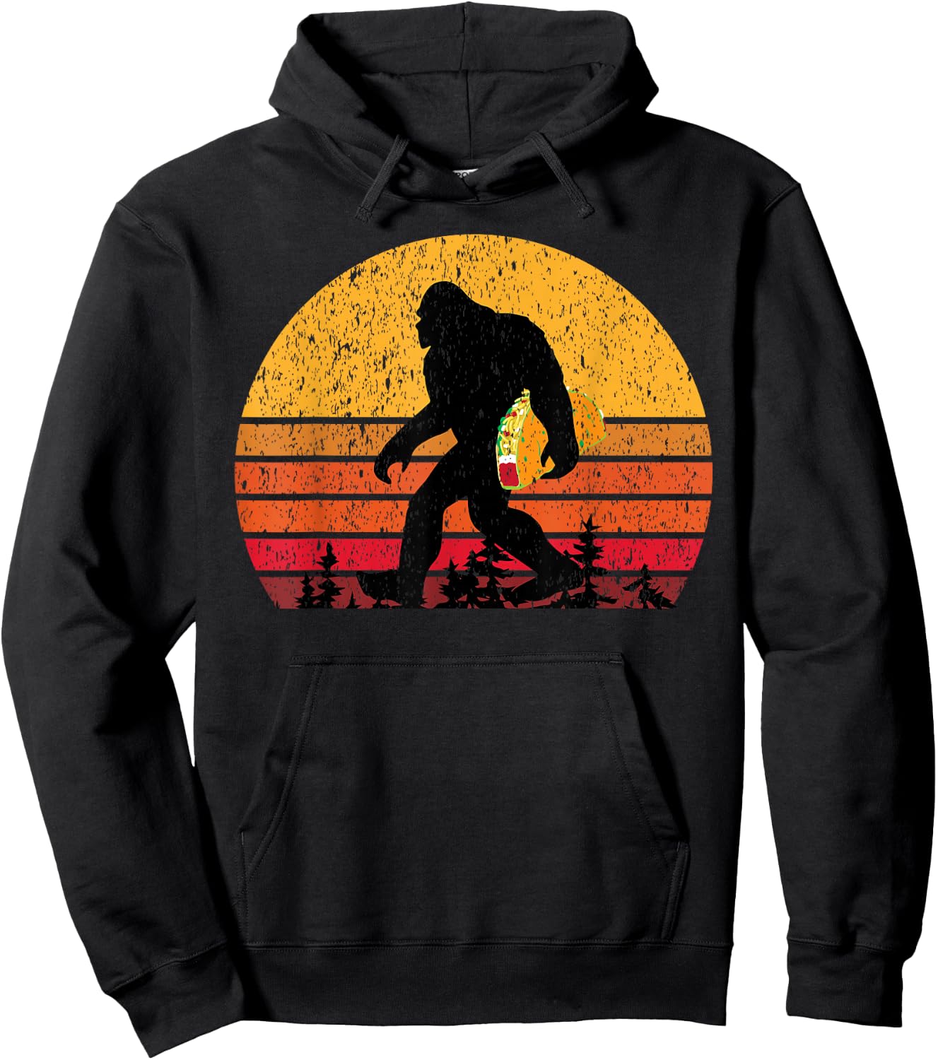 Bigfoot T Shirt & Men Carrying Taco Hoodie - Hoodie | Black