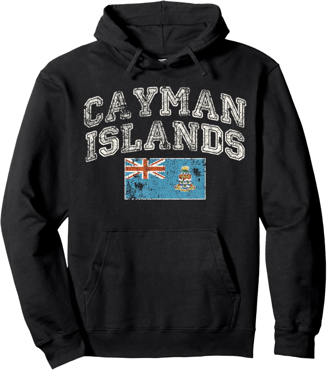 Vintage Retro Faded Cayman Islands Flag Hoodie - Hoodie | Black