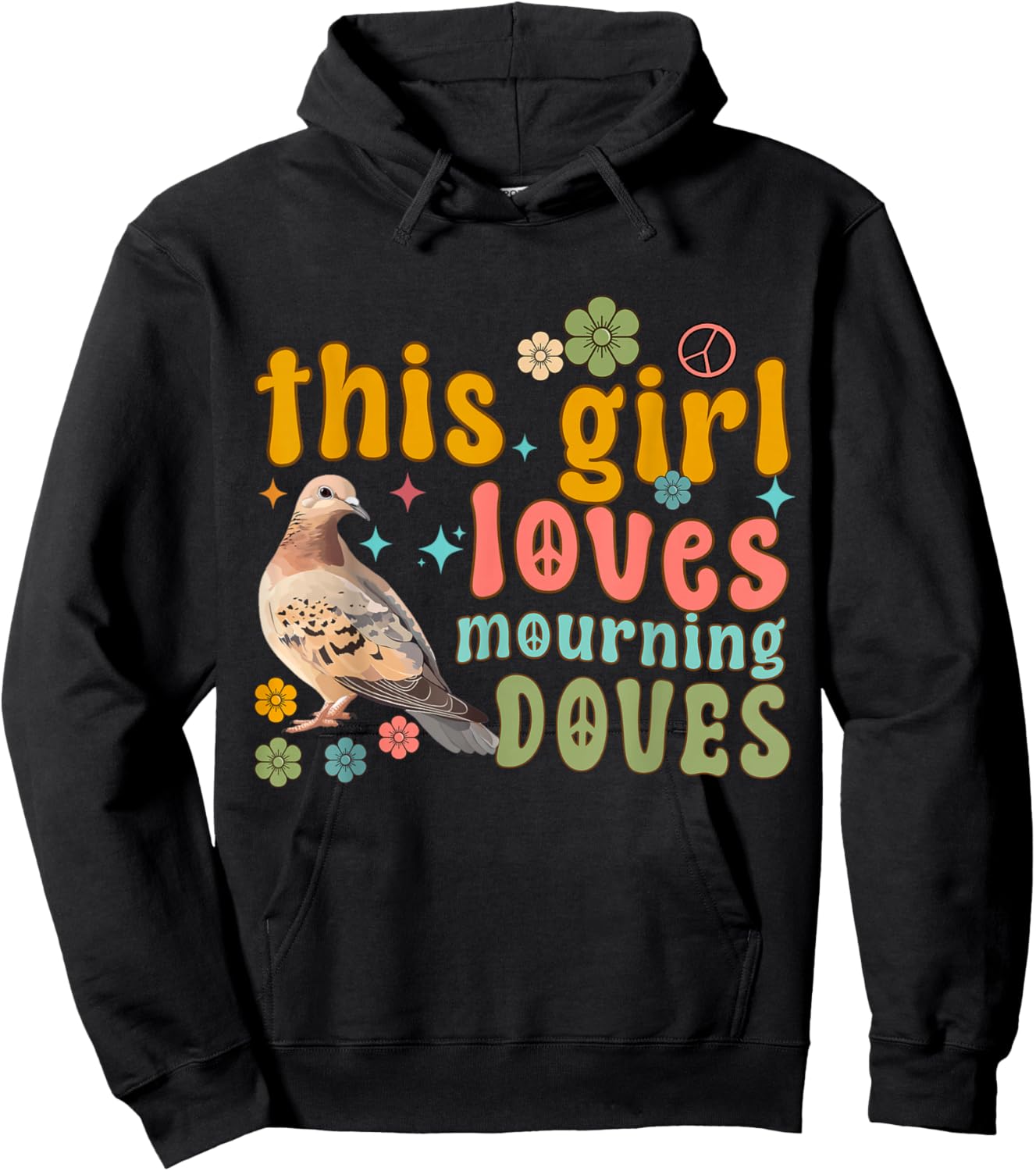 Mourning Dove Bird Lover Women Daughter Girl Turtle Dove Hoodie - Hoodie | Black