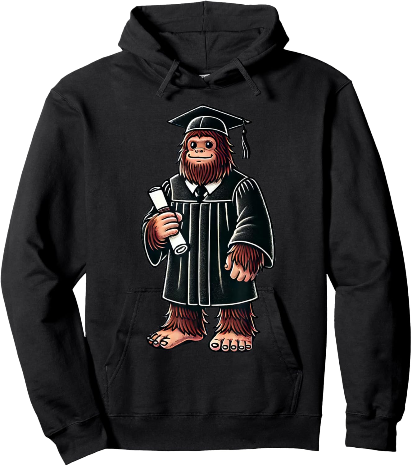 Cute Bigfoot Sasquatch Graduation Hoodie - Hoodie | Black