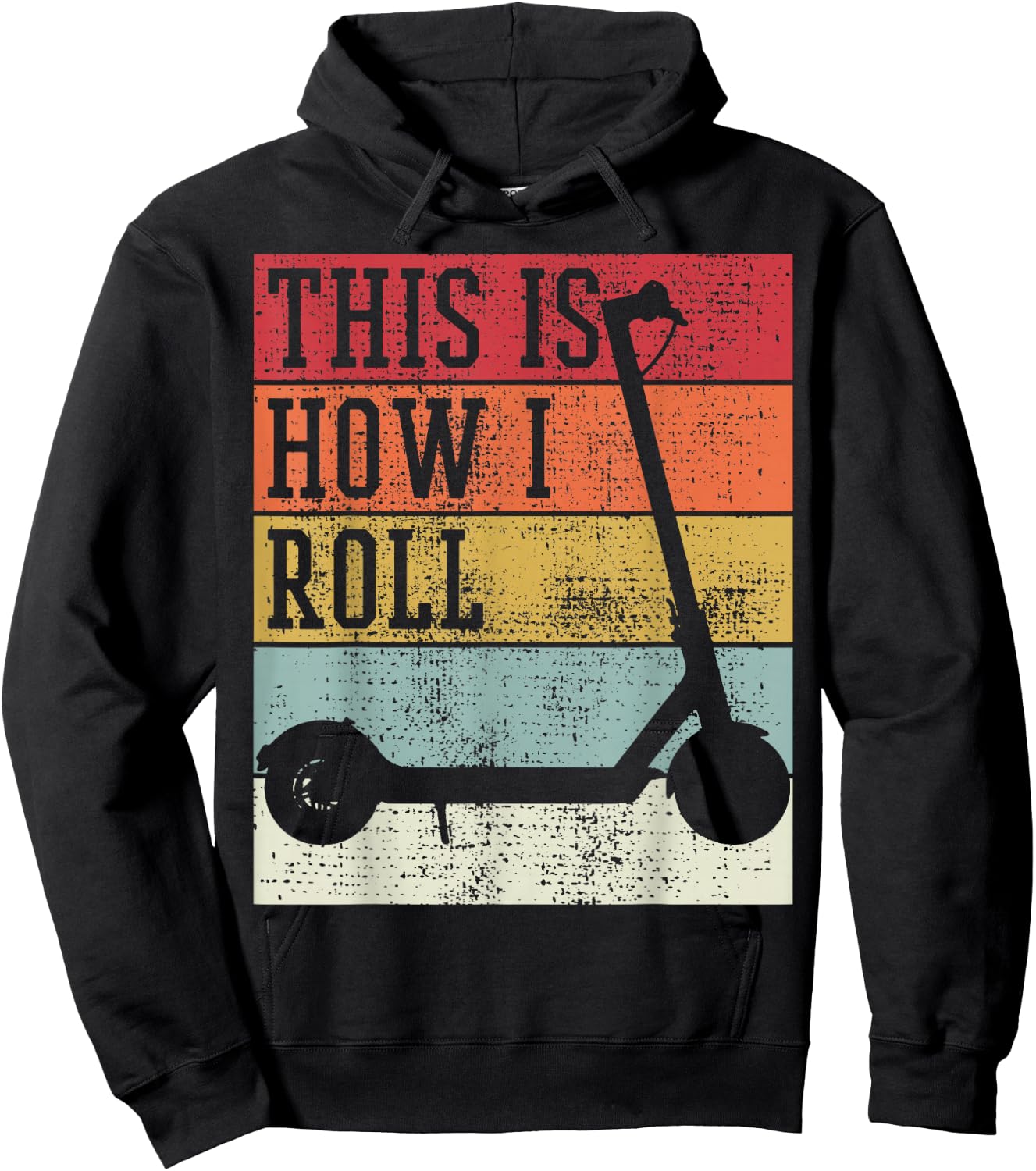 Scooter Electro This Is How I Roll Vintage Retro Hoodie - Hoodie | Black