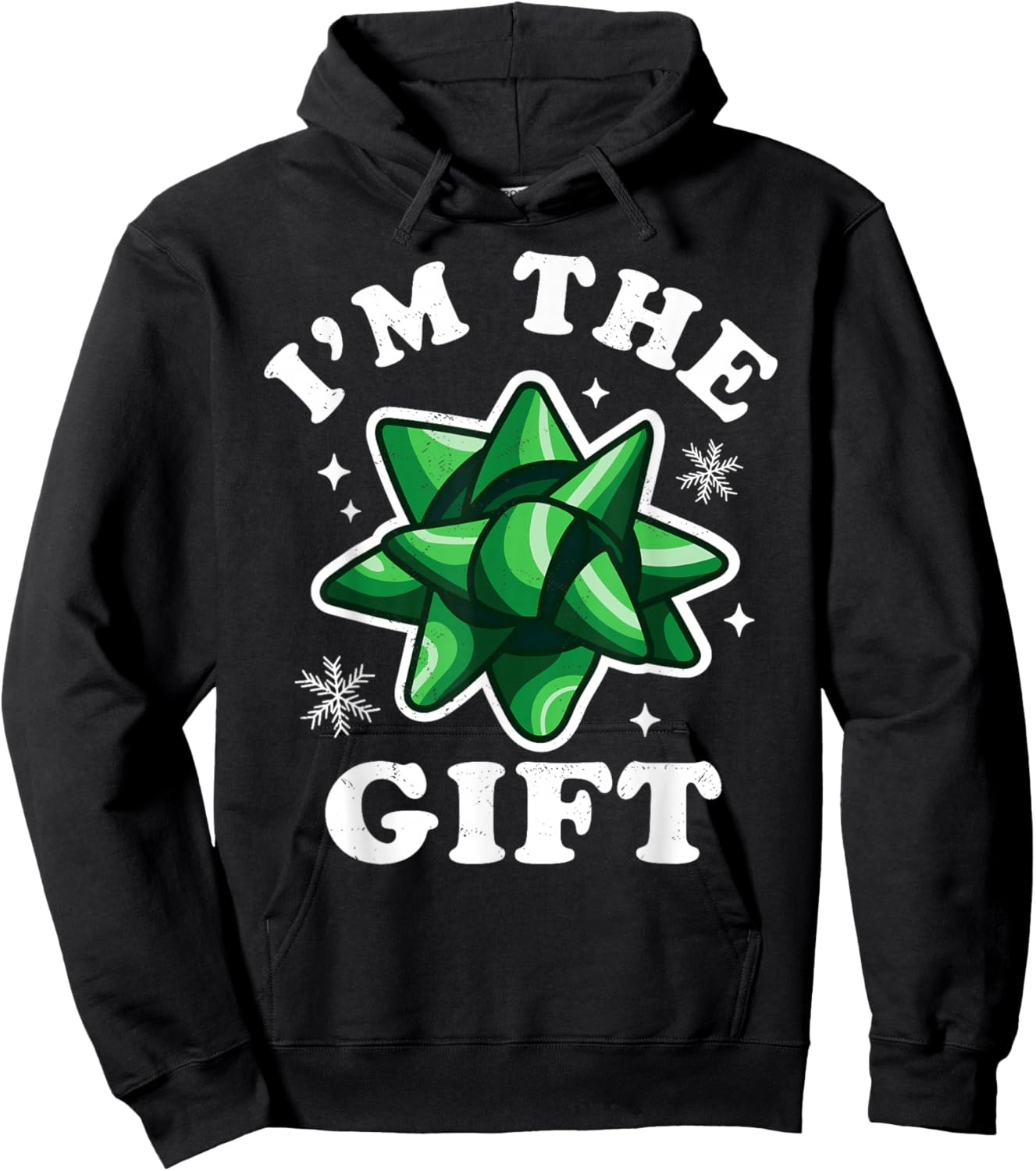 I'm the gift - Funny Ugly Christmas Sweater - Xmas Bow Hoodie - Hoodie | Black