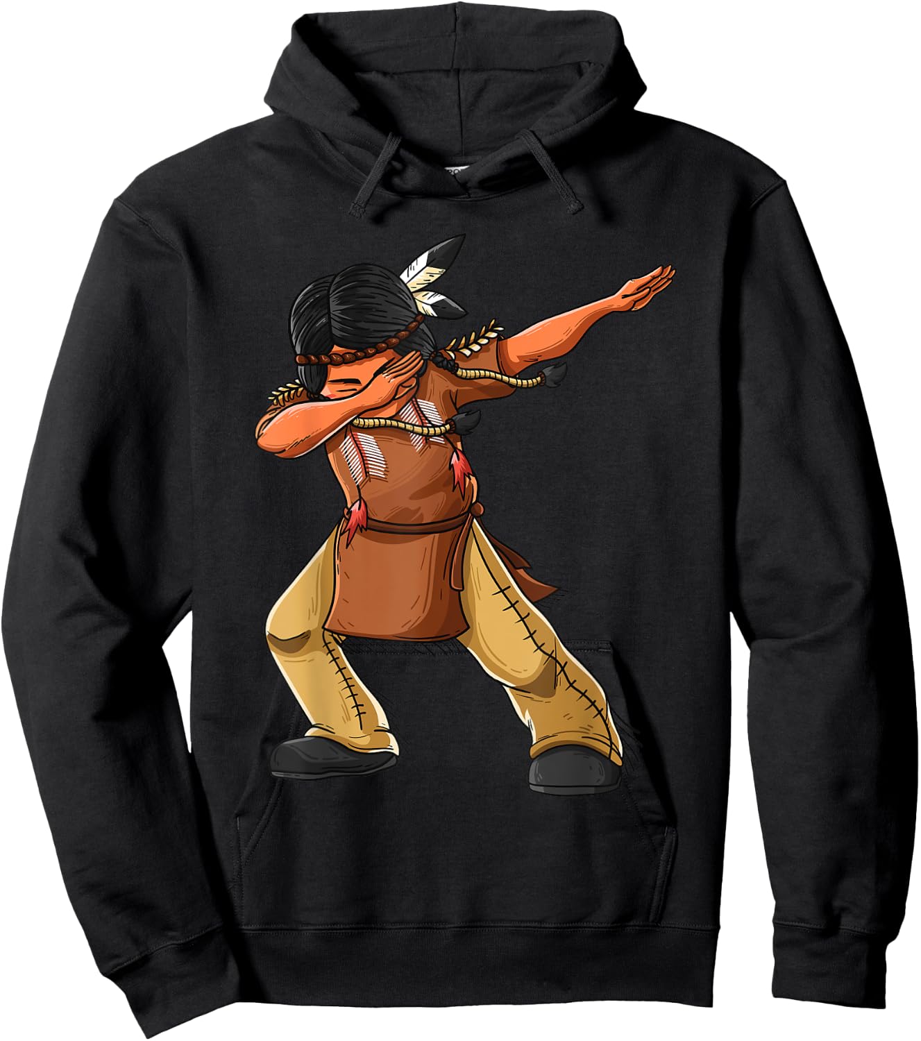 Dabbing Indian Funny Cute Native American Dance Dab Gift Hoodie - Hoodie | Black