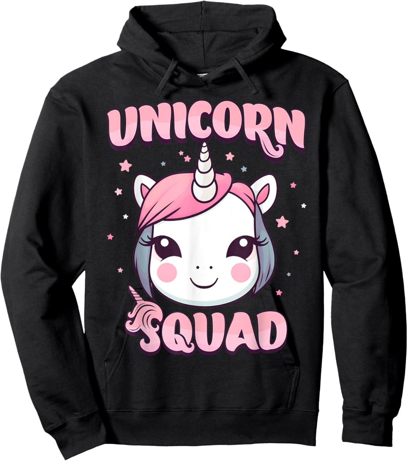 Unicorn Squad for Girls - Rainbow unicorn Hoodie - Hoodie | Black