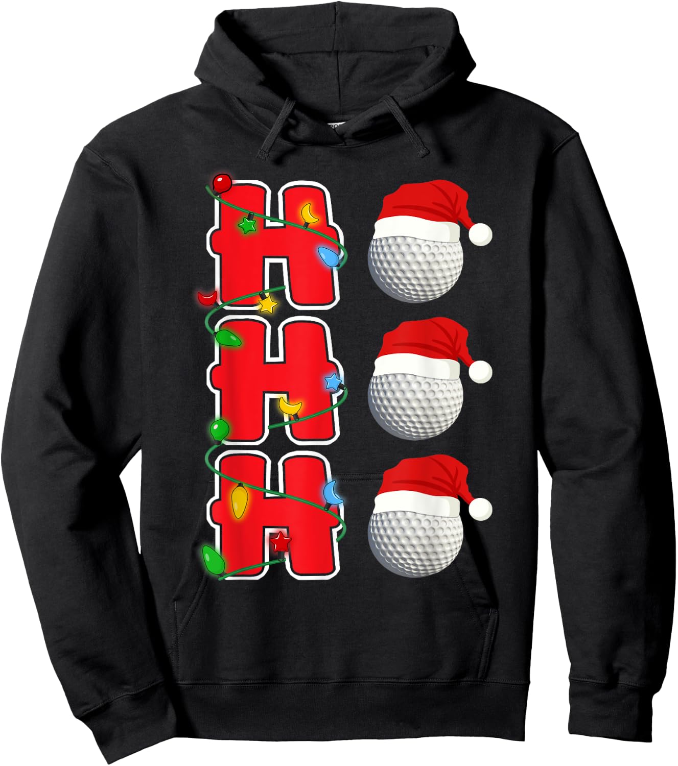 Ho-Ho-Ho Santa Golf Christmas Gift Hoodie - Hoodie | Black