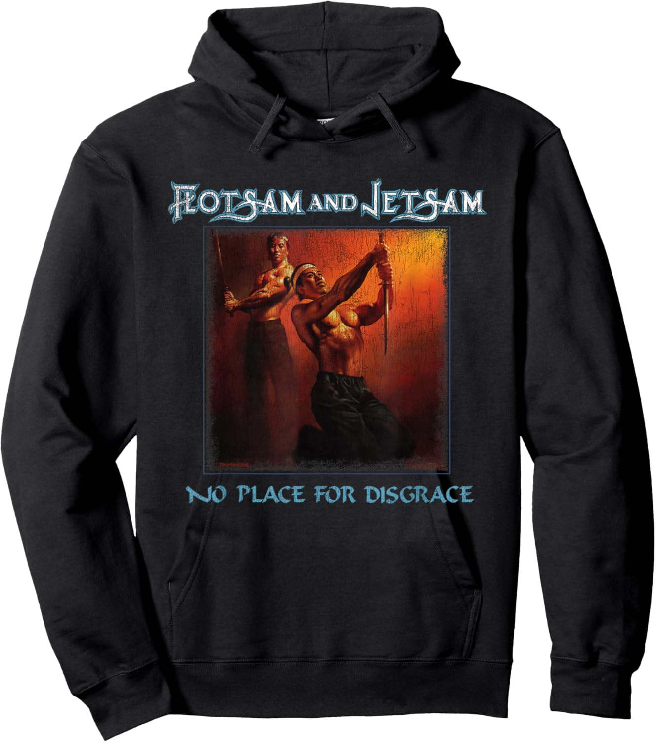 Manic Merch LLC Flotsam and Jetsam - No Place for Disgrace Classic Fit Black Hoodie - Hoodie | Black