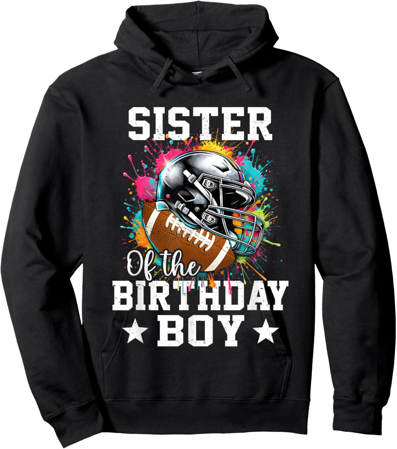 Sister Of The Birthday Boy Football Lover First Birthday Hoodie - Hoodie | Black