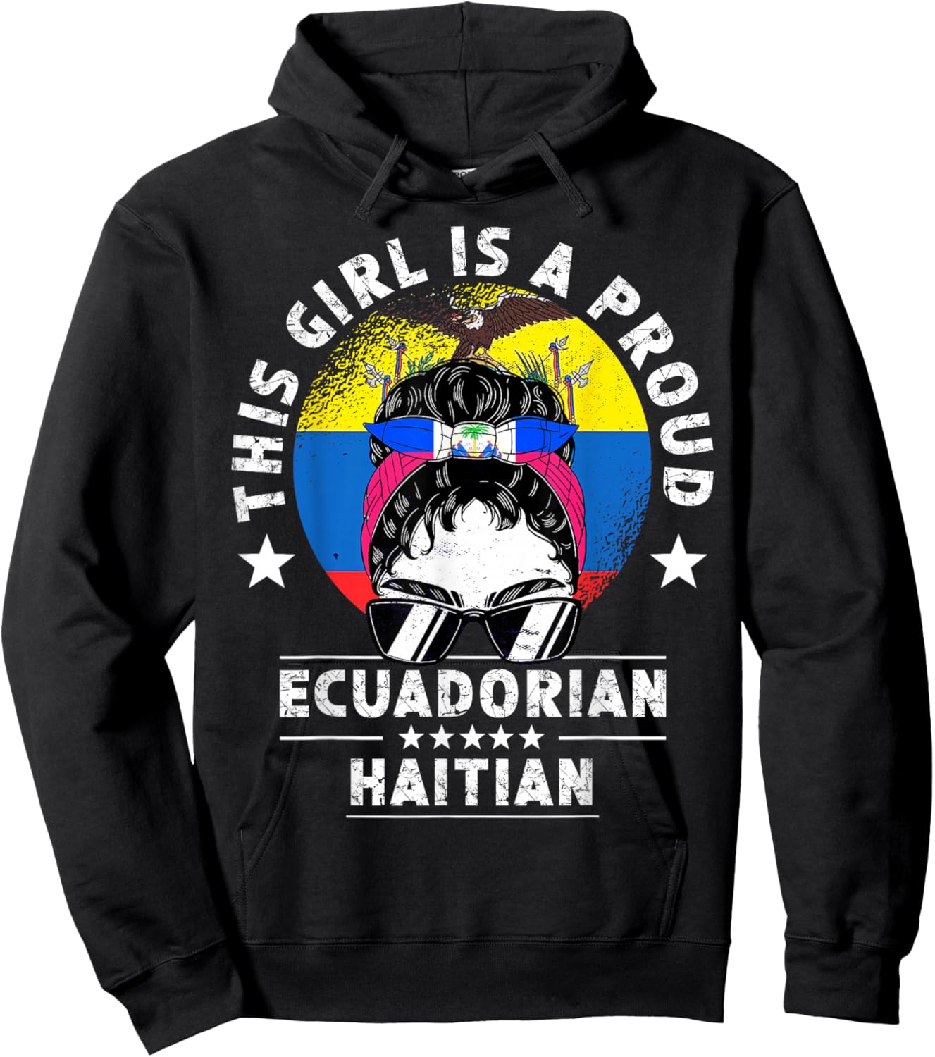 Dominican Republic Flag Venezuela Grown Women Girl Pride Hoodie - Hoodie | Black