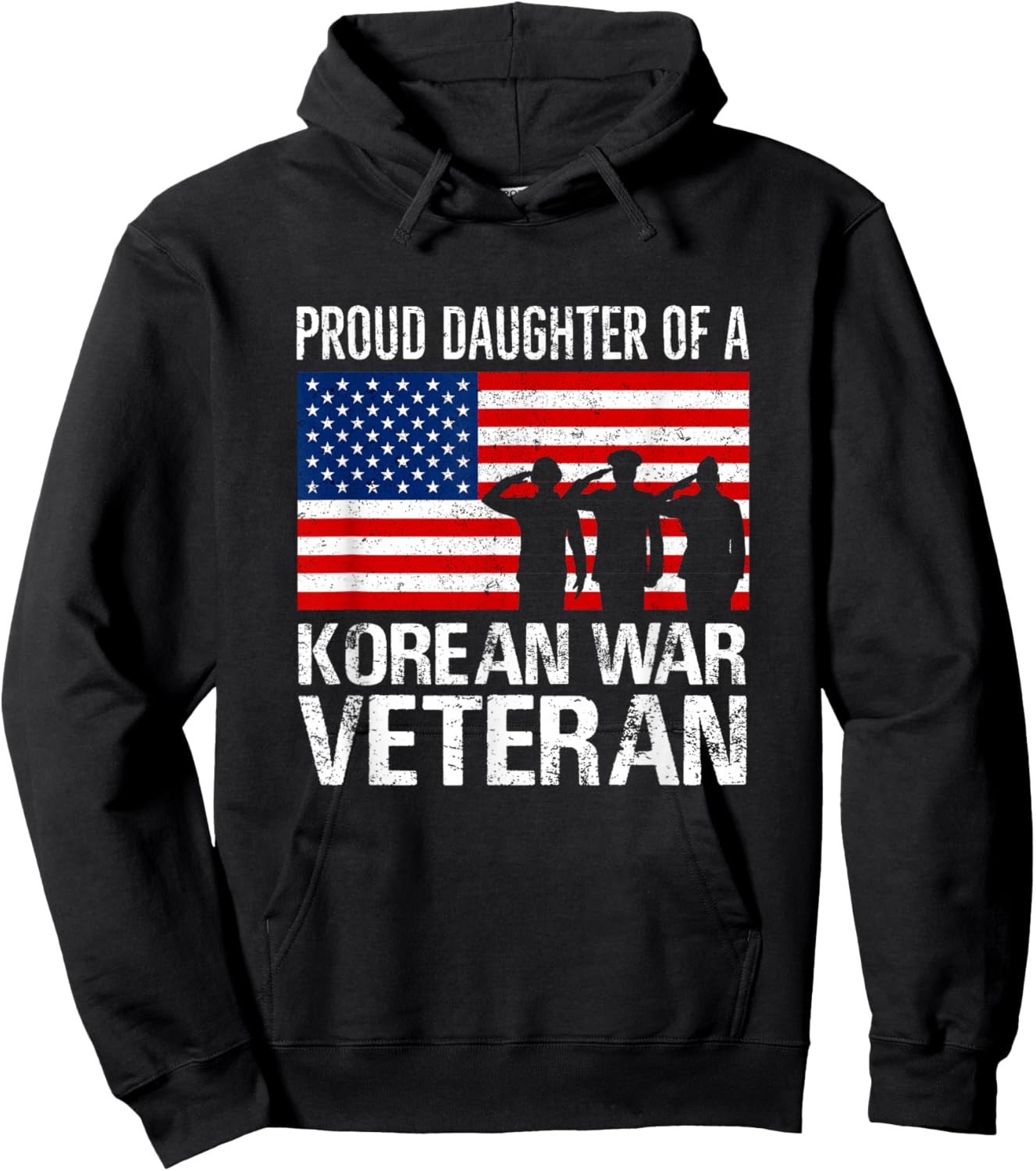 Proud Daughter of a Korean War Veteran Hoodie - Hoodie | Black
