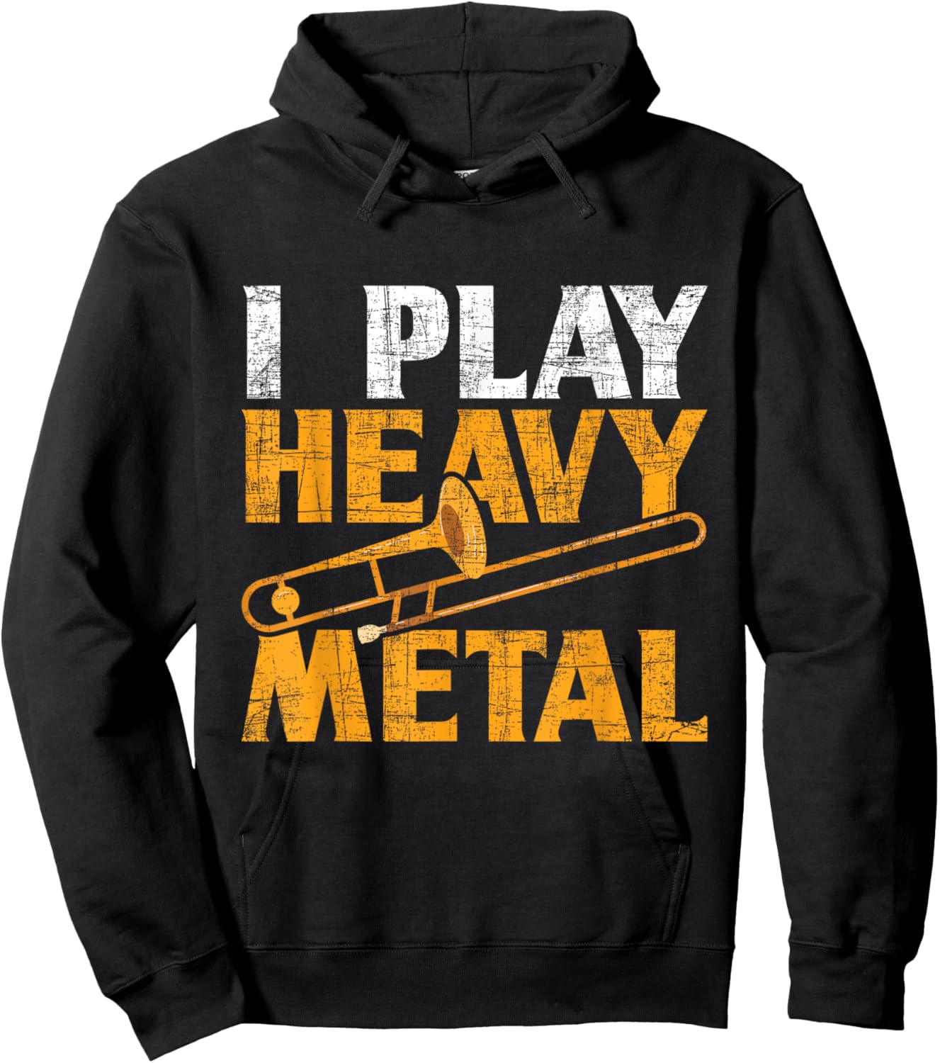 I Play Heavy Metal - Trombone Music Lover Brass Wind Player Hoodie - Hoodie | Black