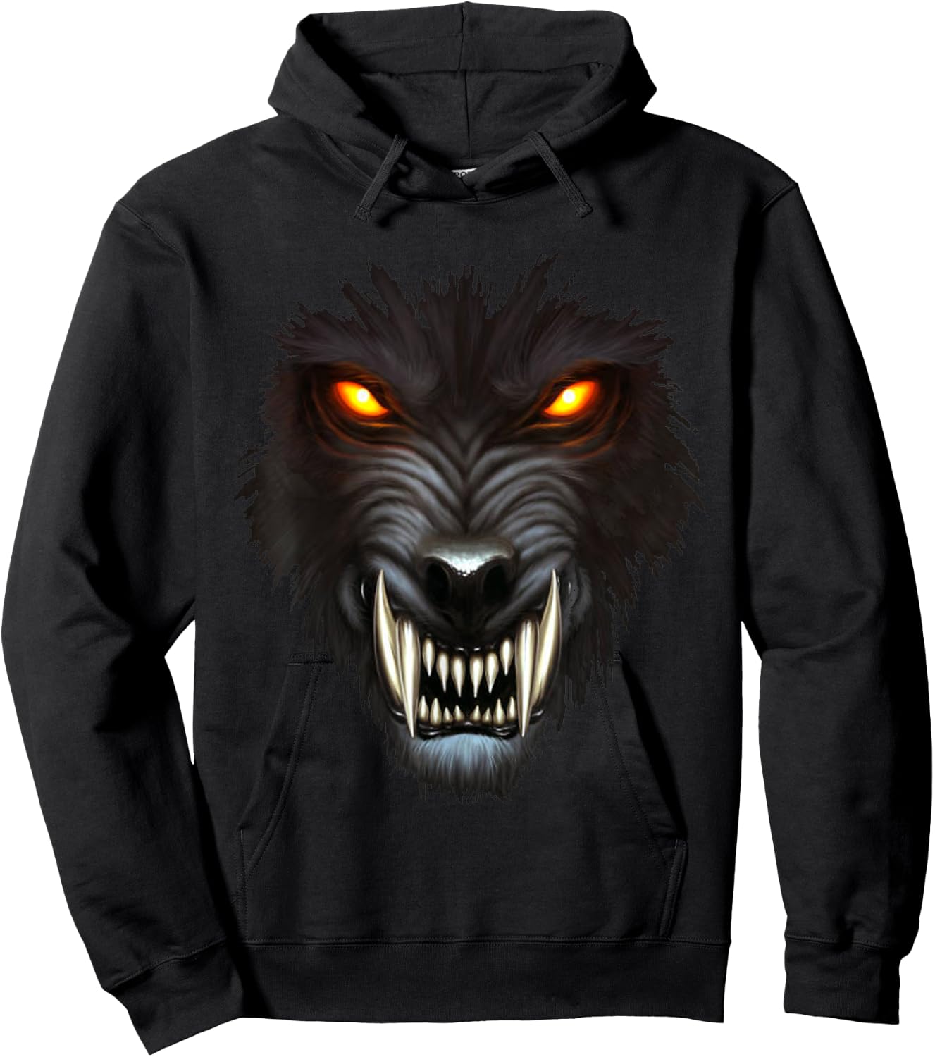 Werewolf Face Full Moon Scary Wolf Spooky Halloween Monster Hoodie - Hoodie | Black