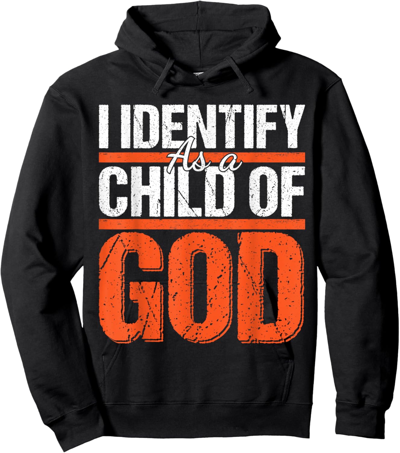 Christian motivational graphic I identify as a child of God Hoodie - Hoodie | Black