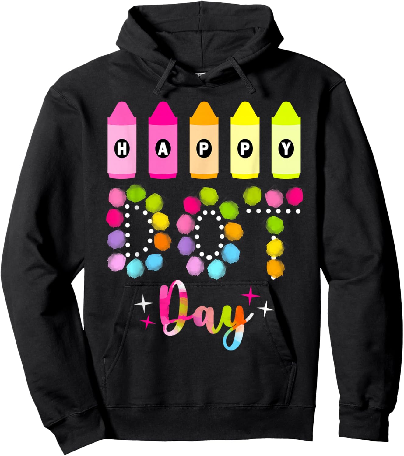 Happy Dot Day 2025 Teacher Kids Girls Colorful Polka Dot Day Hoodie - Hoodie | Black