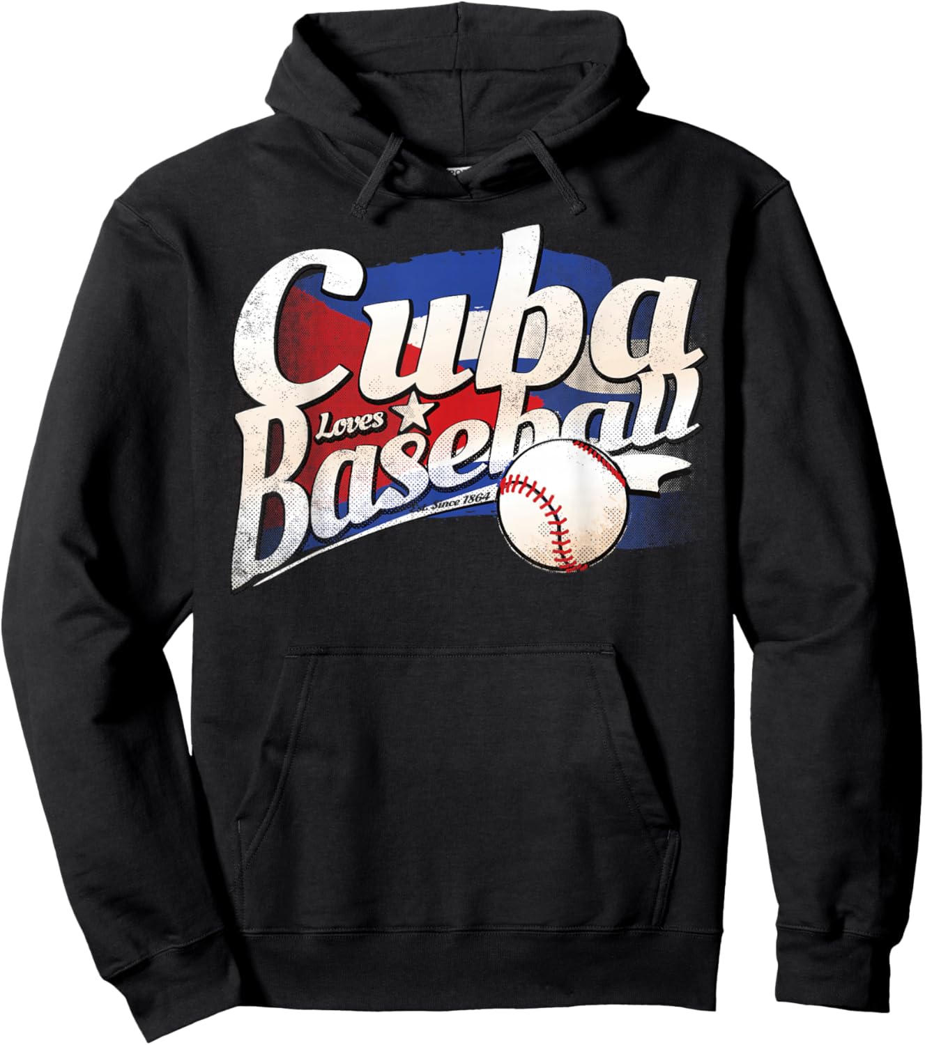 Cuba Baseball Shirt Cuban Flag Patriotic Hoodie - Hoodie | Black