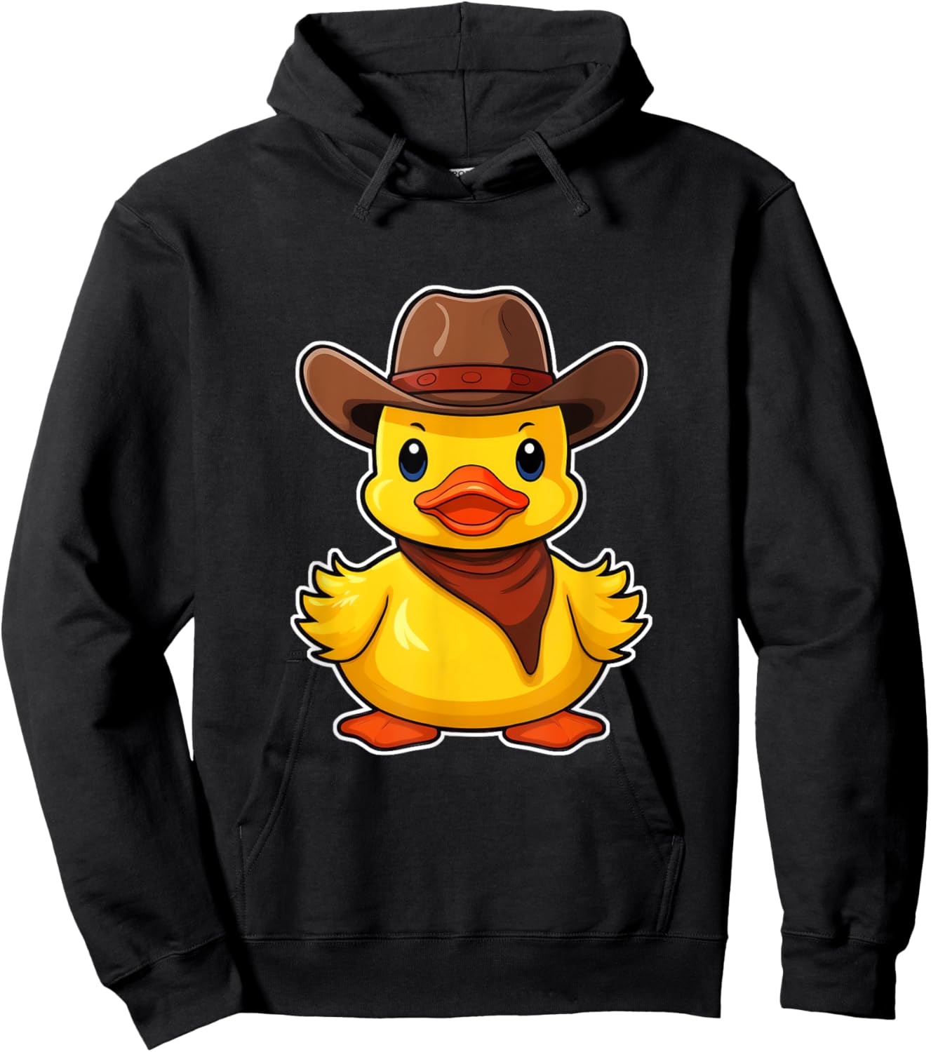 Cowboy Rubber Duck, Western Ducky Cow Boy Rodeo Hat Hoodie - Hoodie | Black