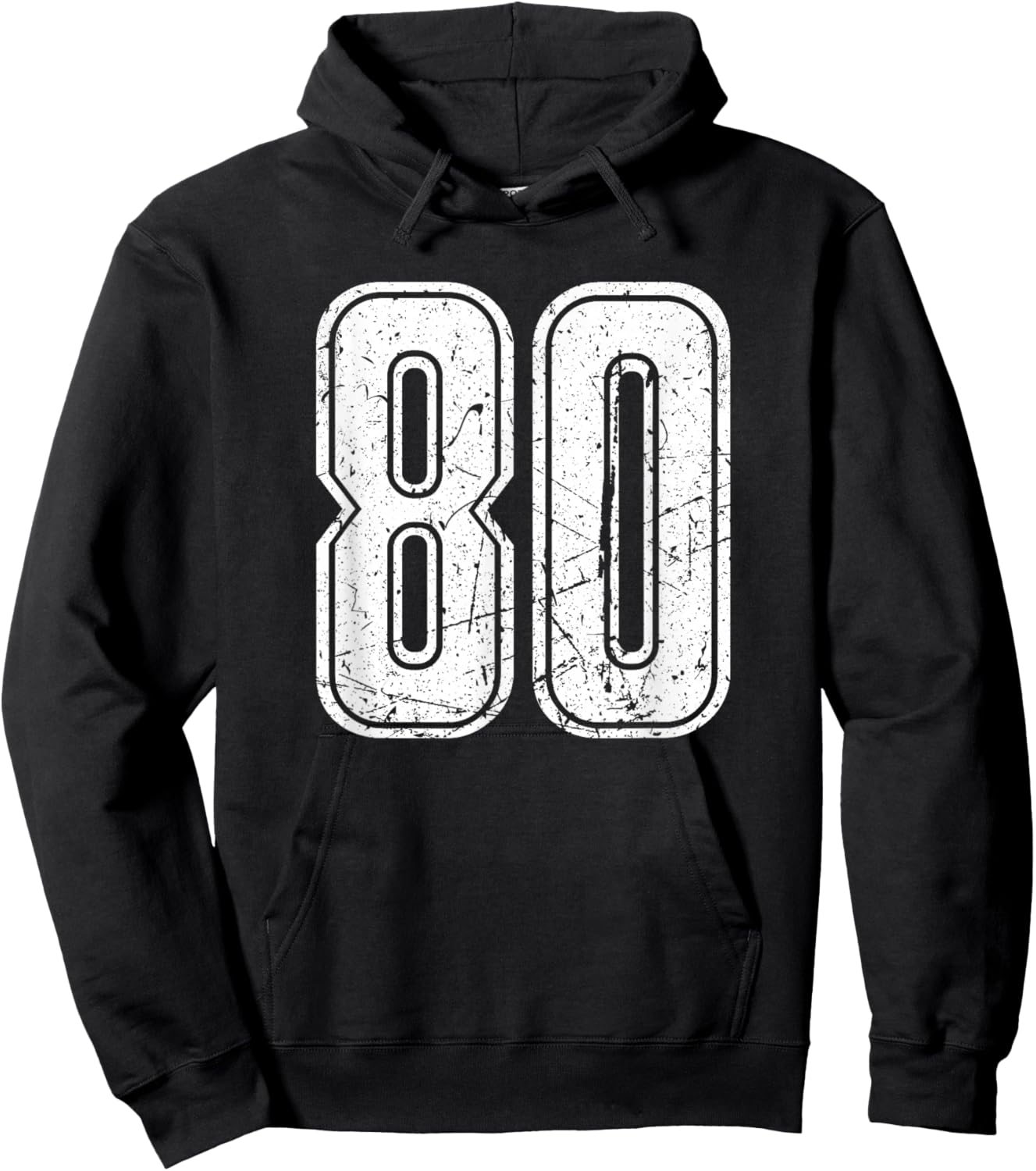 Not No. 80 Sport White Varsity Number 80 Hoodie - Hoodie | Black