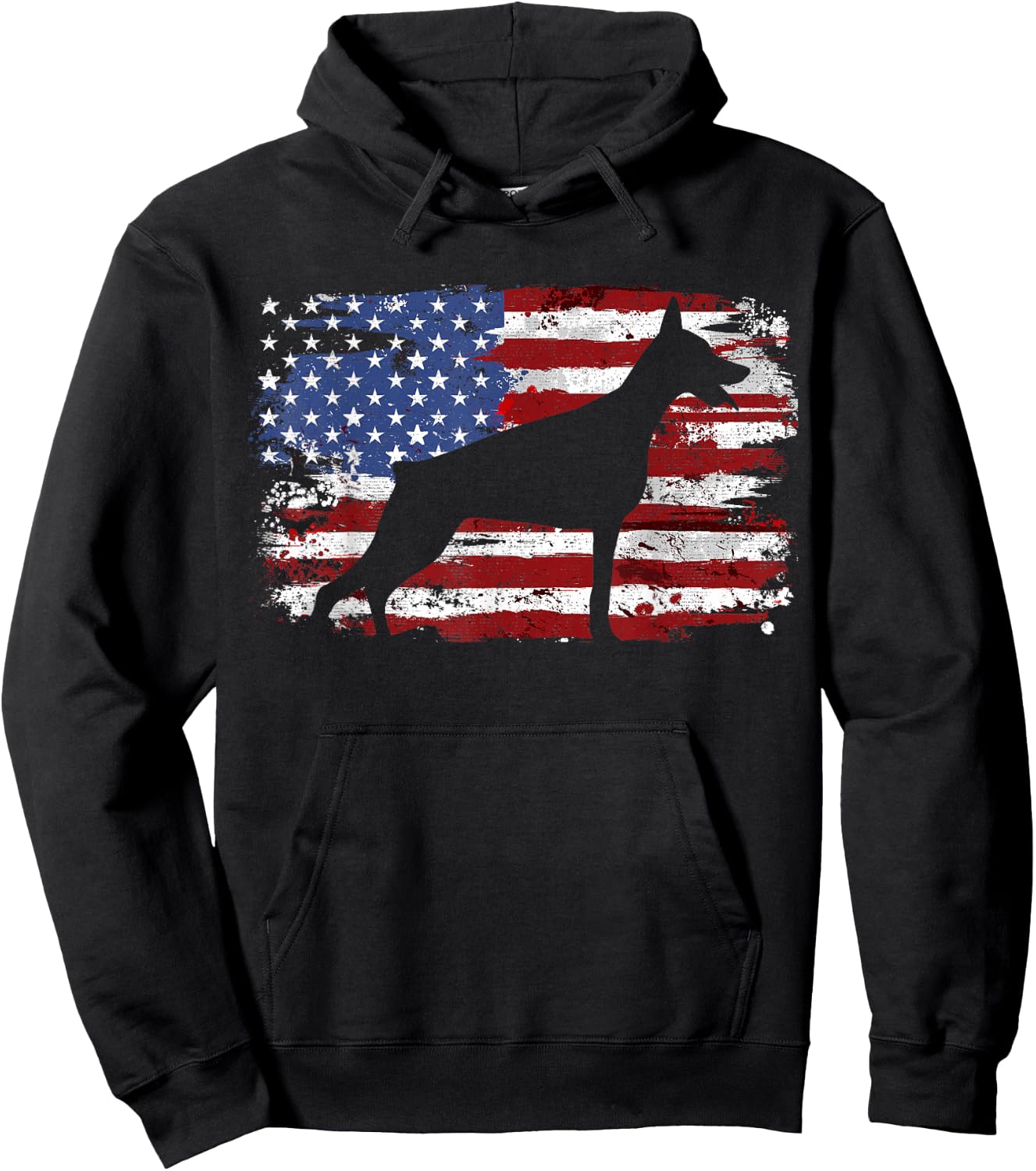 Vintage Doberman Flag Hoodie - Hoodie | Black