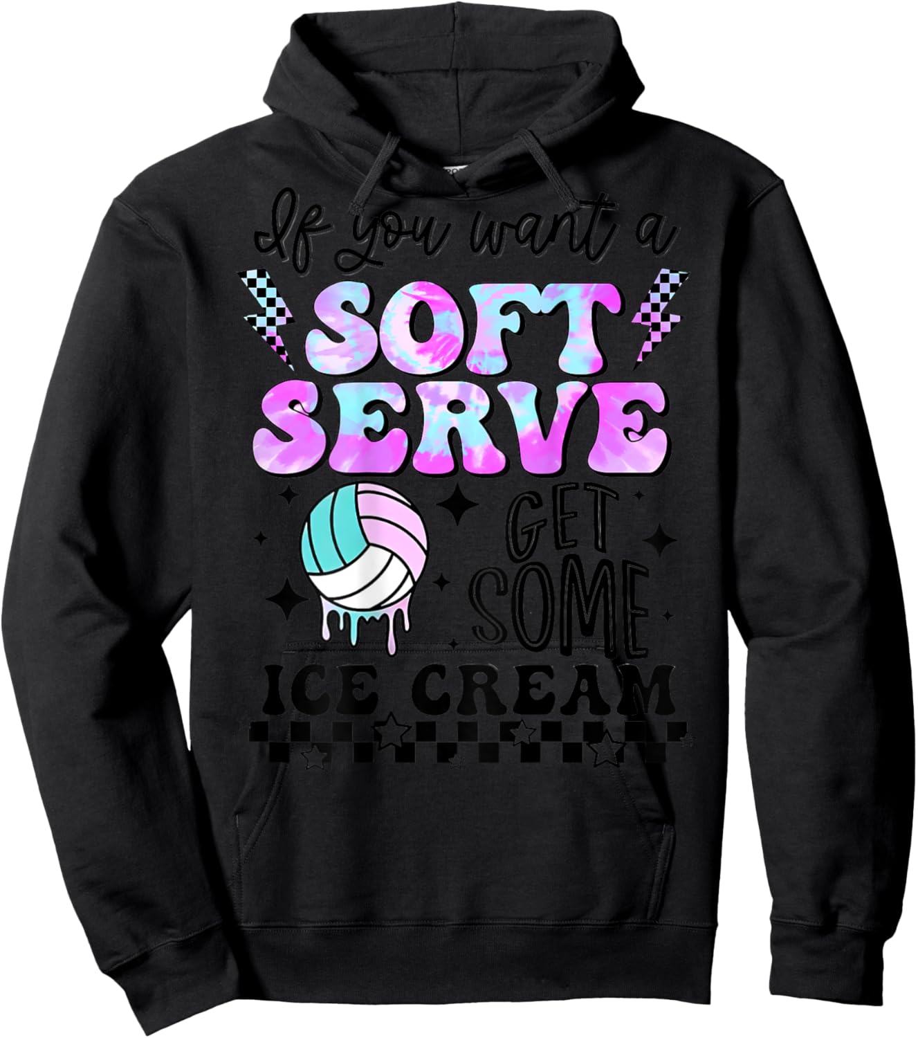 If You Want A Soft Serve Go Get Ice Cream (On Back) Hoodie - Hoodie | Black