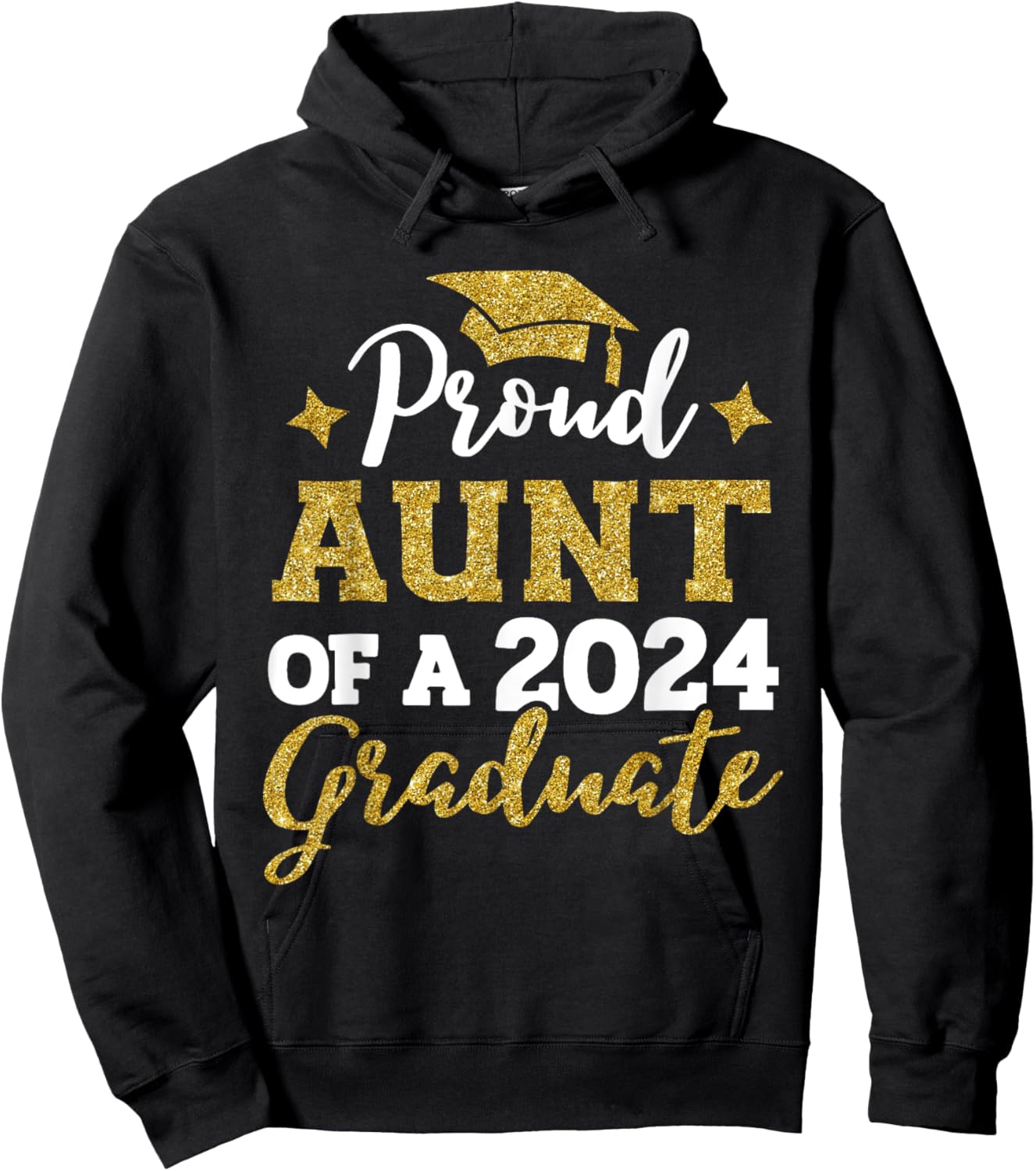 Proud Aunt of a Class of 2024 Graduate Senior Graduation Hoodie - Hoodie | Black