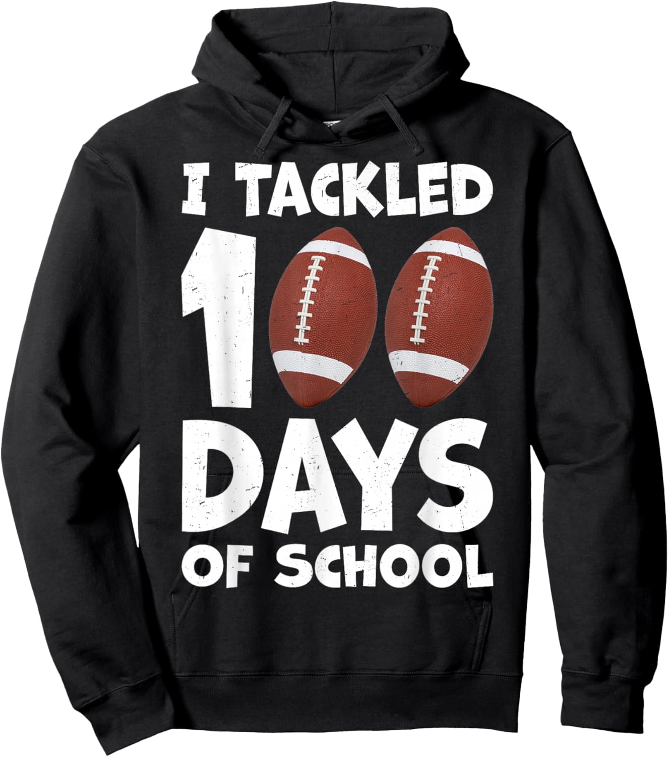 I Tackled 100 Days Of School Football 100th Day Party Boys Hoodie - Hoodie | Black