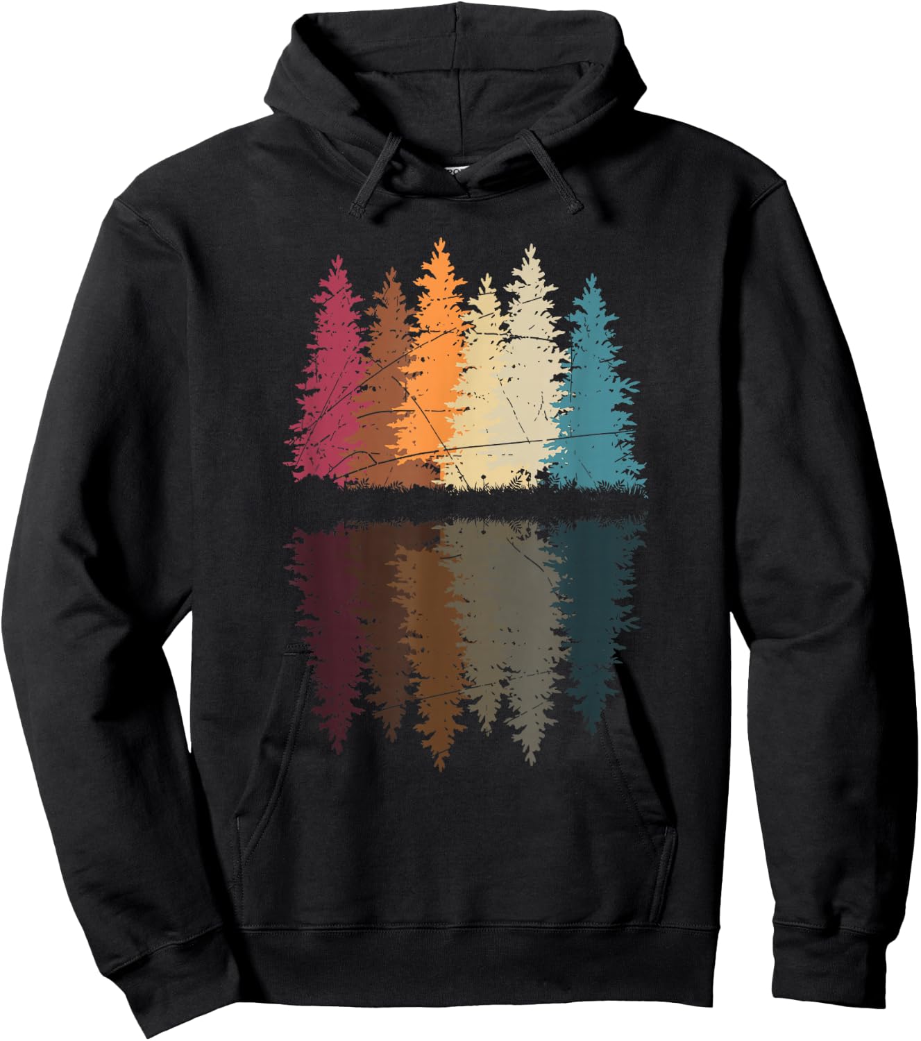 Retro Forest Hoodie - Hoodie | Black
