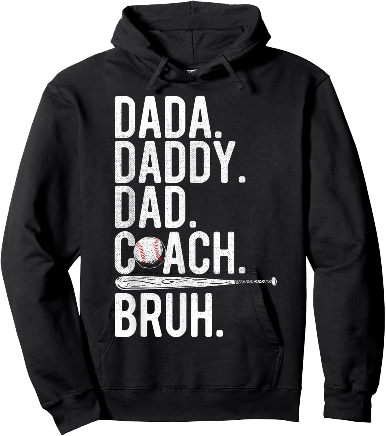Vintage Baseball Coach Dad Fathers Day Funny Family Humor Hoodie - Hoodie | Black