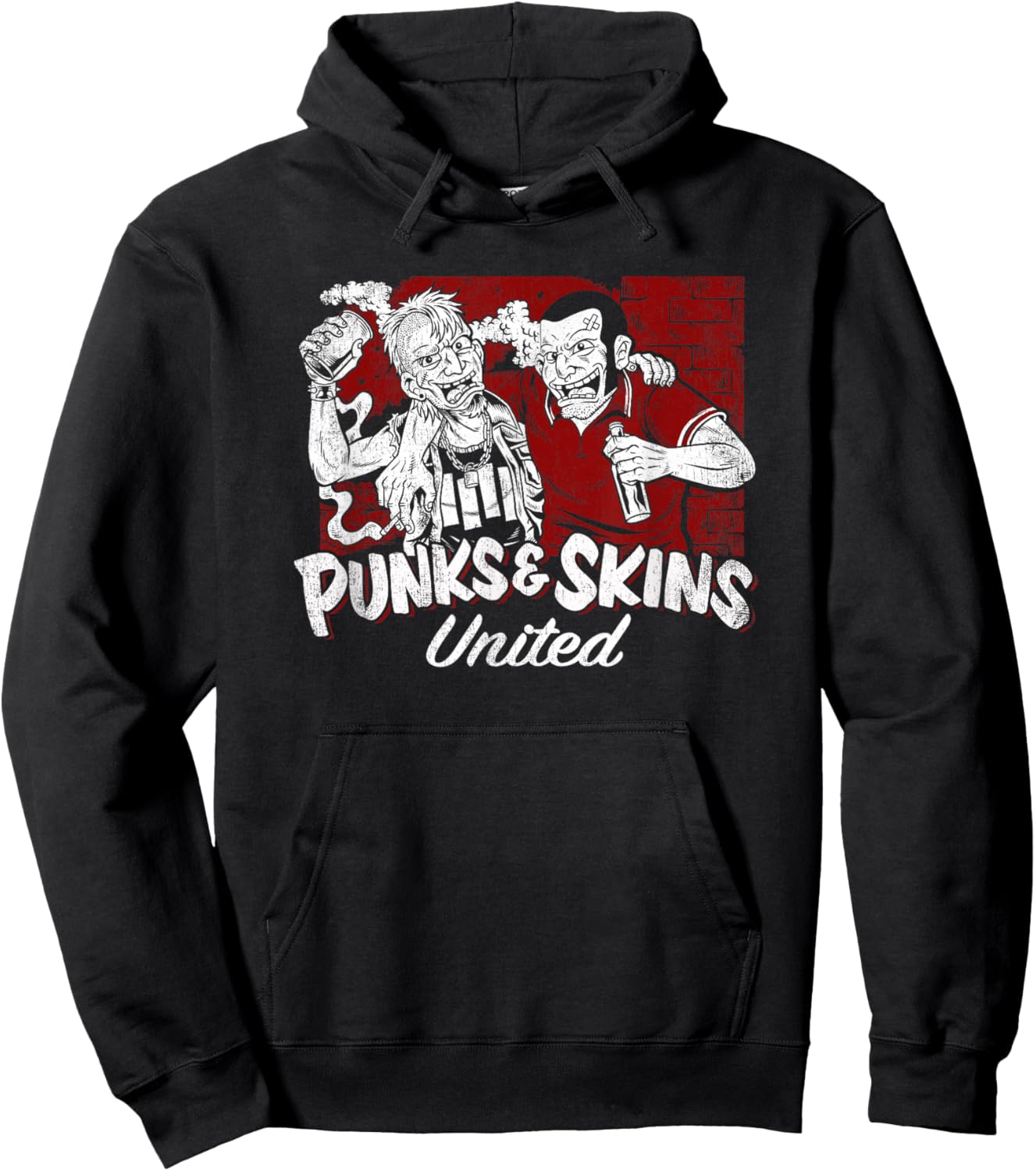 Punks and Skins United Oi Oi Oi! Street Punks & Skinheads Hoodie - Hoodie | Black