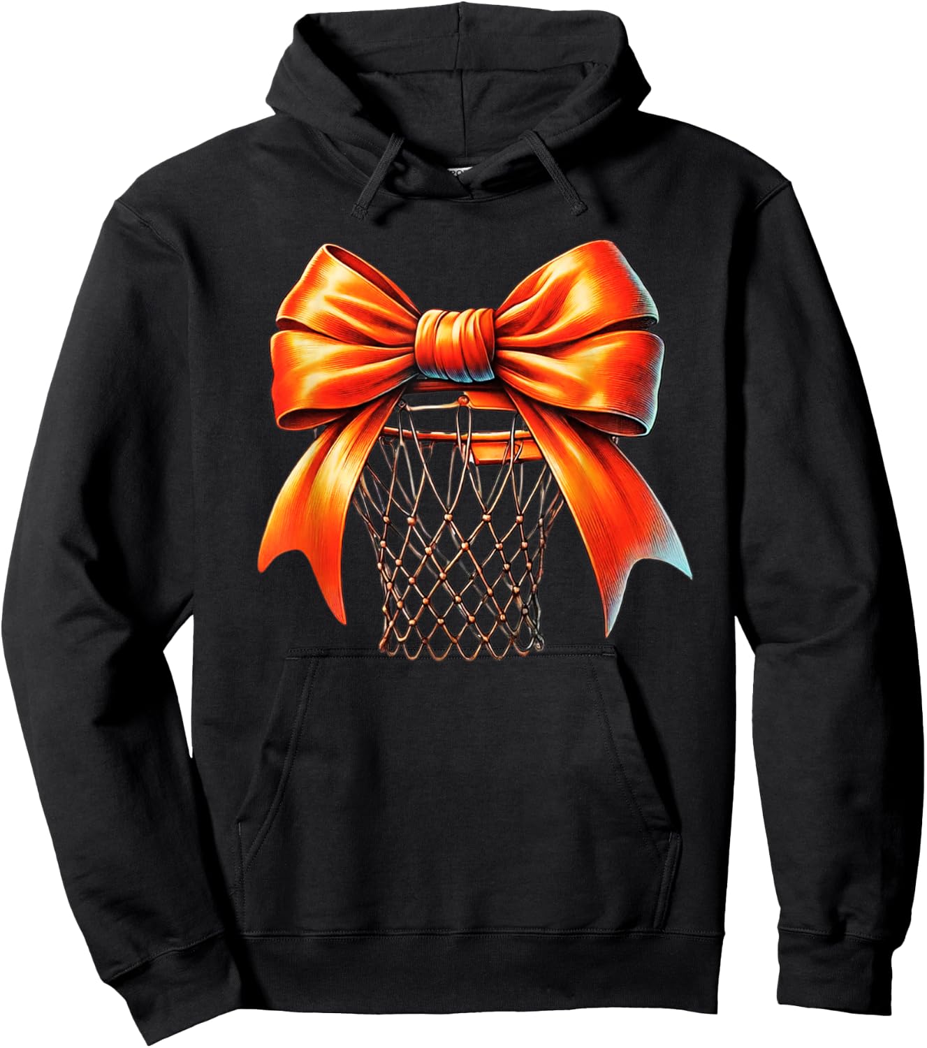 Cute Basketball Coquette Bow Basketball Girl Basketball Hoop Hoodie - Hoodie | Black