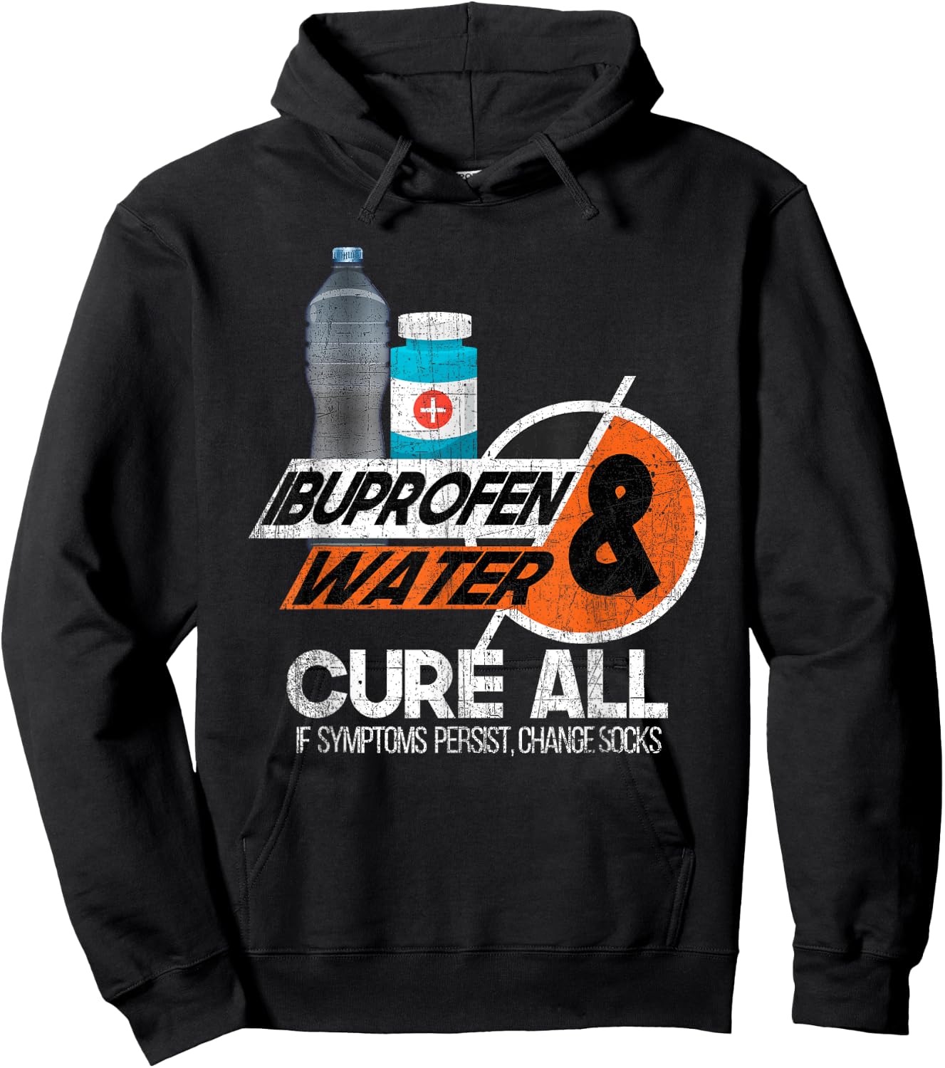 Ibuprofen + Water-Sarcastic Military Veteran Soldier Hoodie - Hoodie | Black