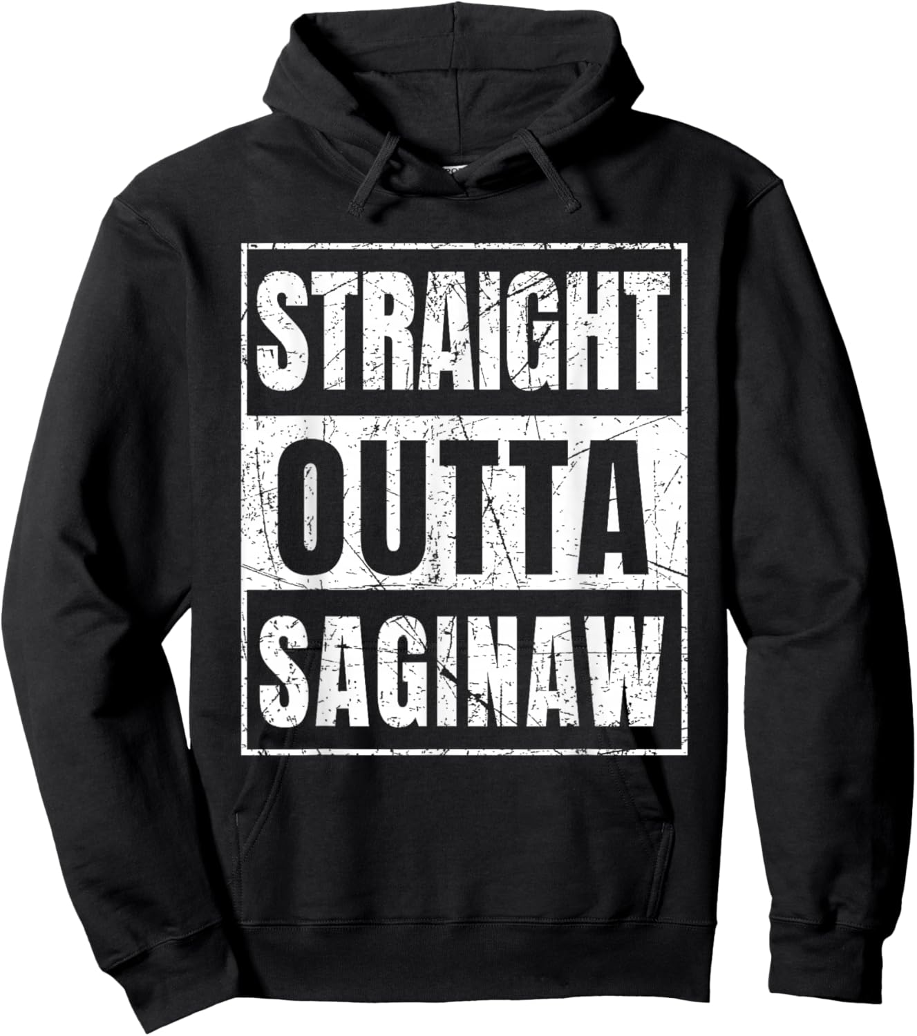 Straight Outta Saginaw Michigan Hoodie - Hoodie | Black