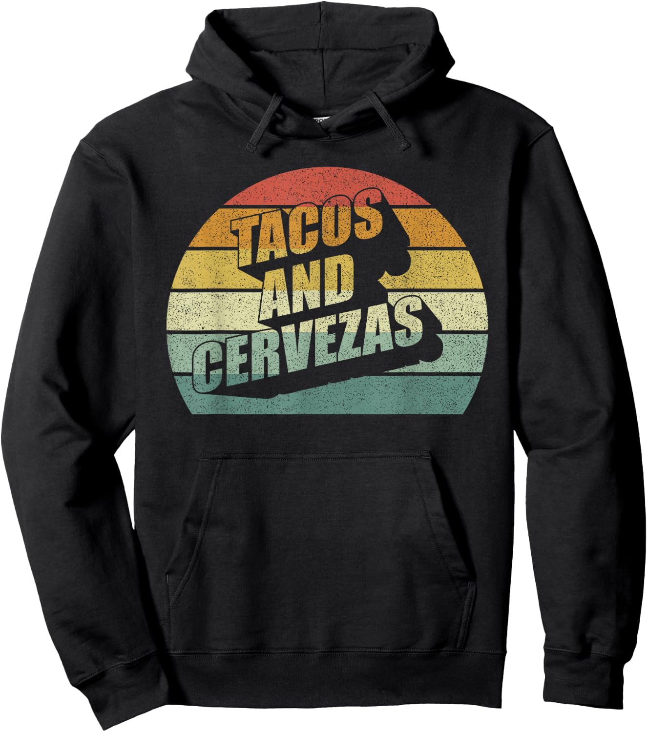 Retro Tacos And Cervezas Funny Taco Beer Party Gifts Vintage Hoodie - Hoodie | Black