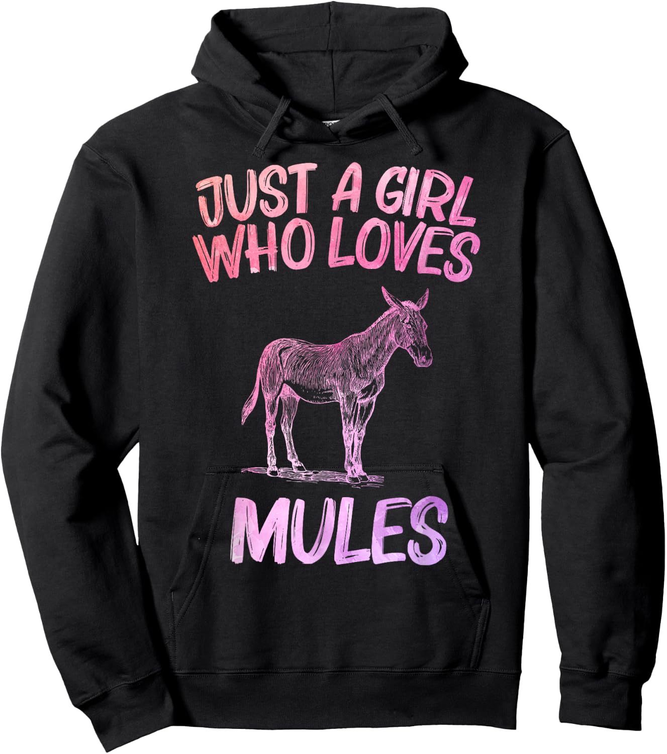 Just A Girl Who Loves Mules Gift Donkey Horse Hoodie - Hoodie | Black