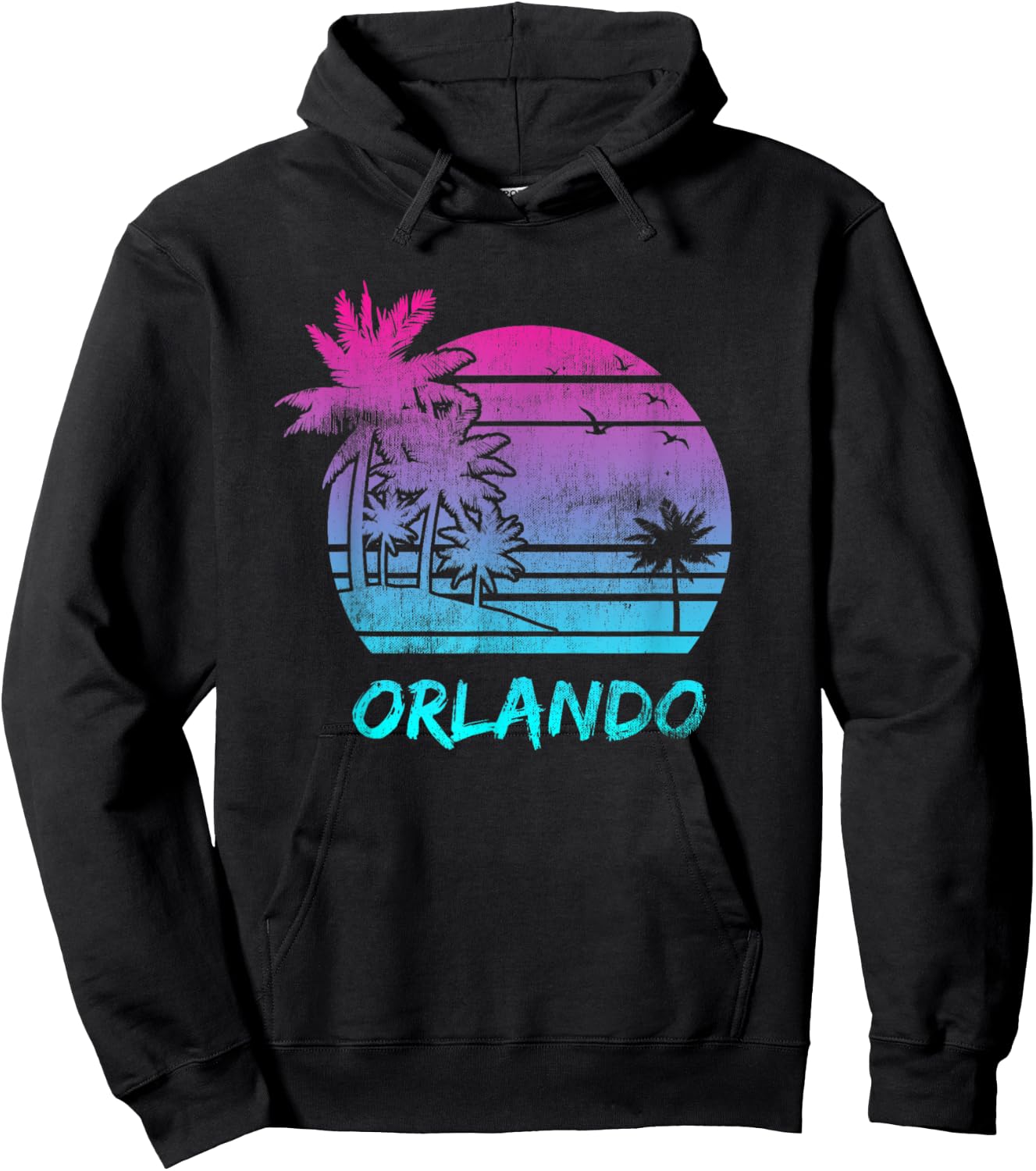 Orlando Florida Vacation Palm Beach Vintage design Men Women Kids Hoodie - Hoodie | Black
