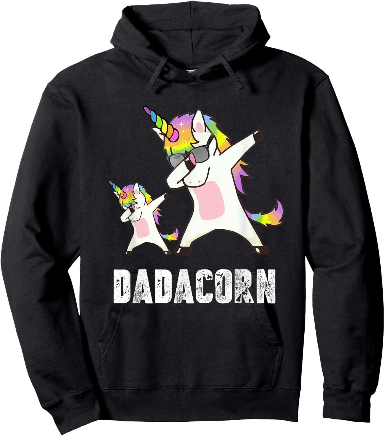Dadacorn Shirt Unicorn Dad and Baby - Best Father Hoodie - Hoodie | Black
