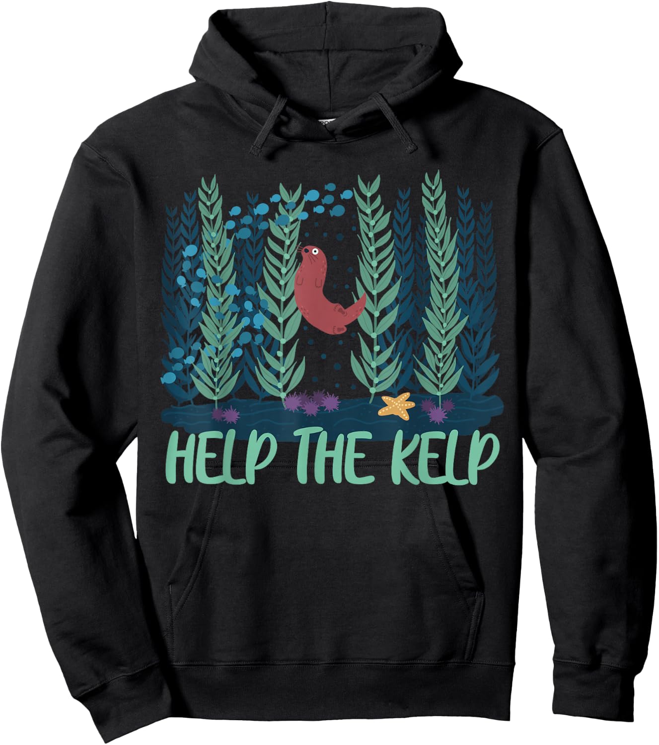 Help The Kelp Cute Marine Biologist Kelp Forest Ecosystems Hoodie - Hoodie | Black