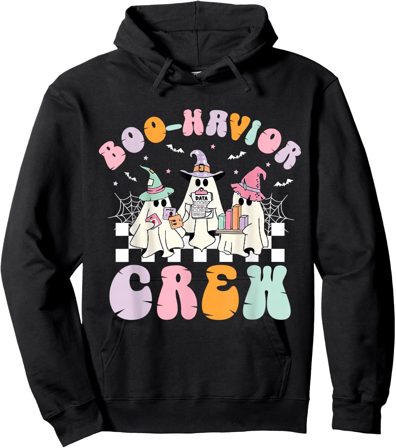 Retro Boo-Havior Crew Behavior Analyst Halloween RBT Hoodie - Hoodie | Black