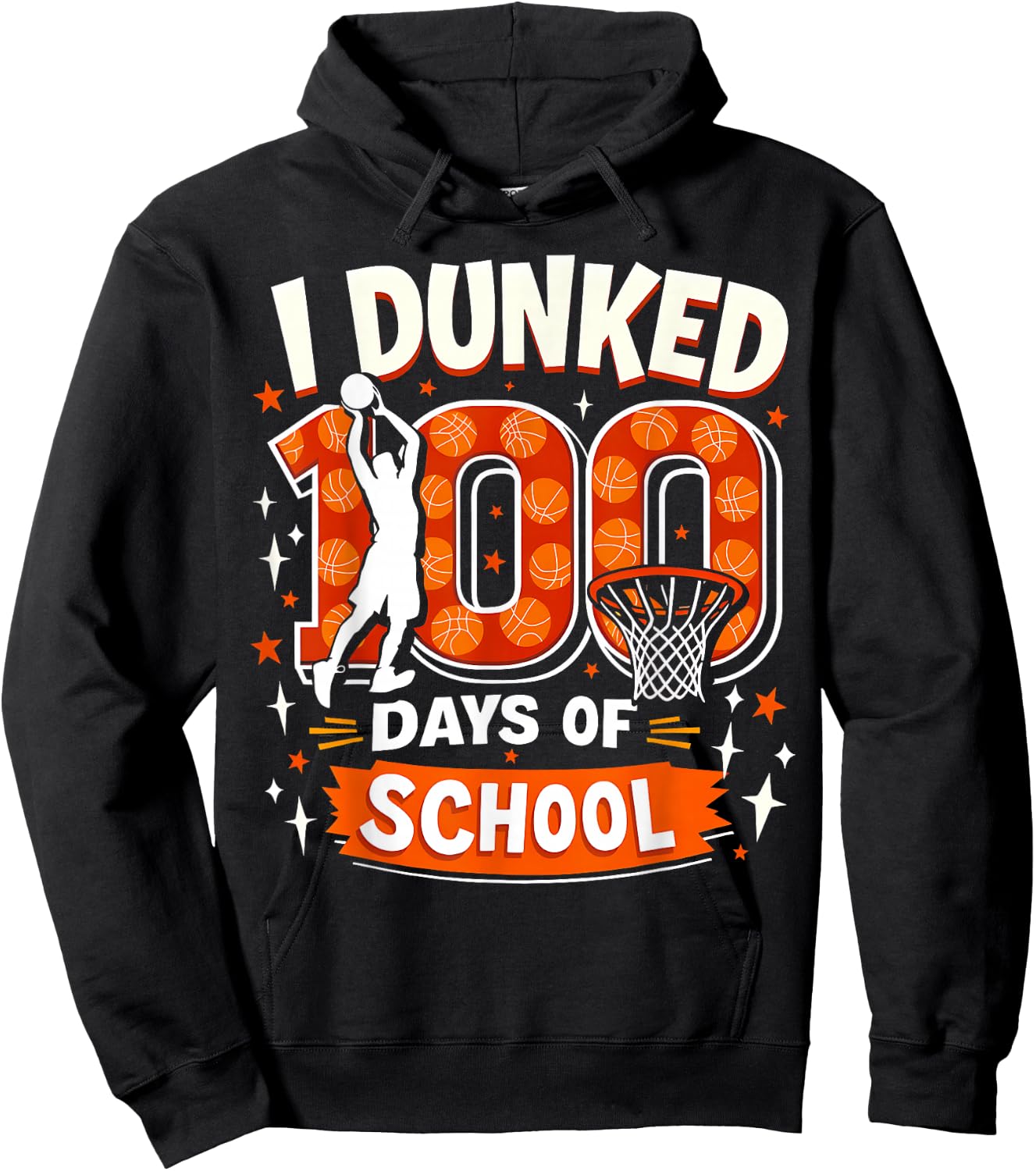 I Dunked 100 Days of School Boys Basketball 100th Day Kids Hoodie - Hoodie | Black